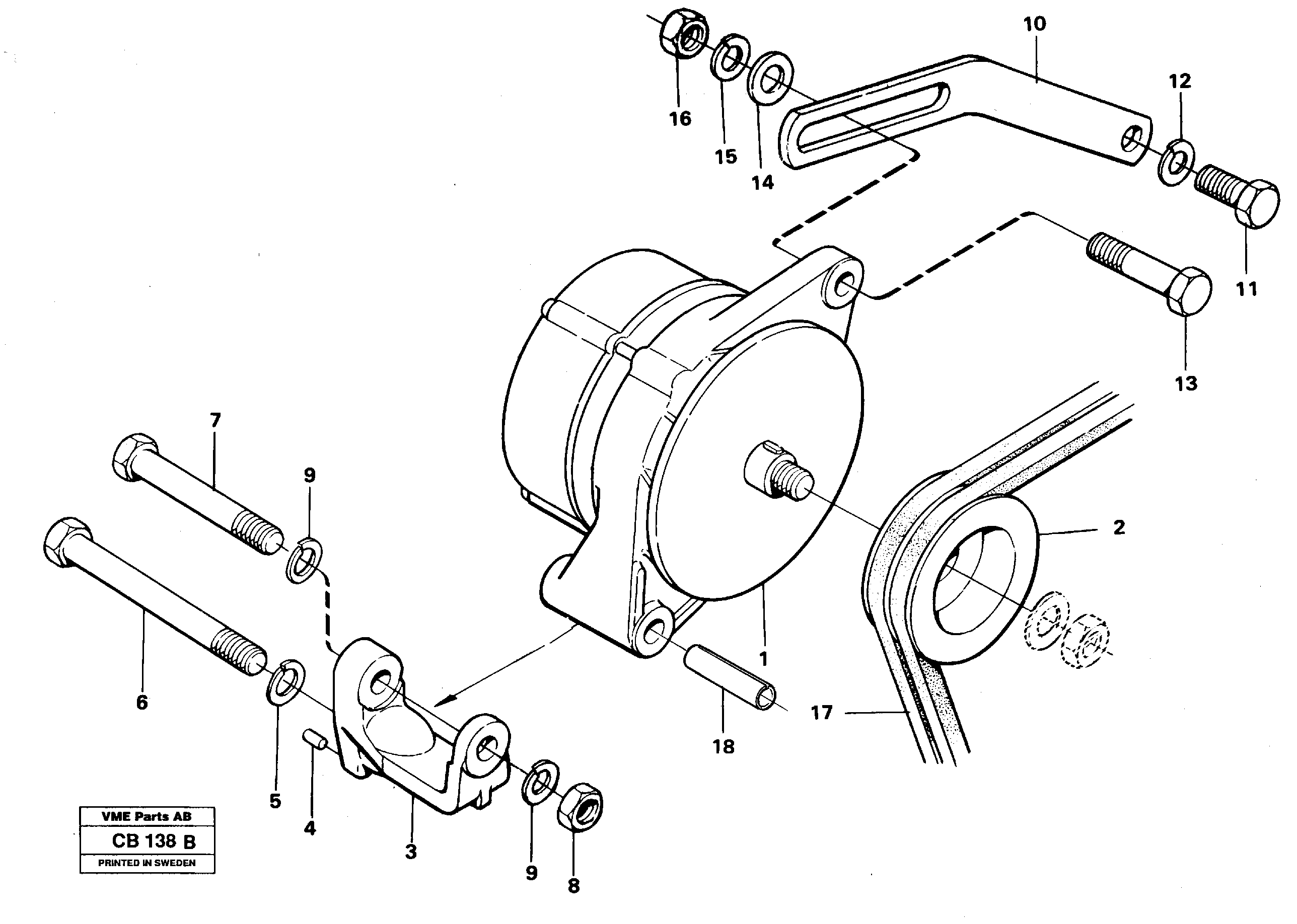 Схема запчастей Volvo EL70 - 23159 Alternator with assembling details EL70 VOLVO BM VOLVO BM EL70