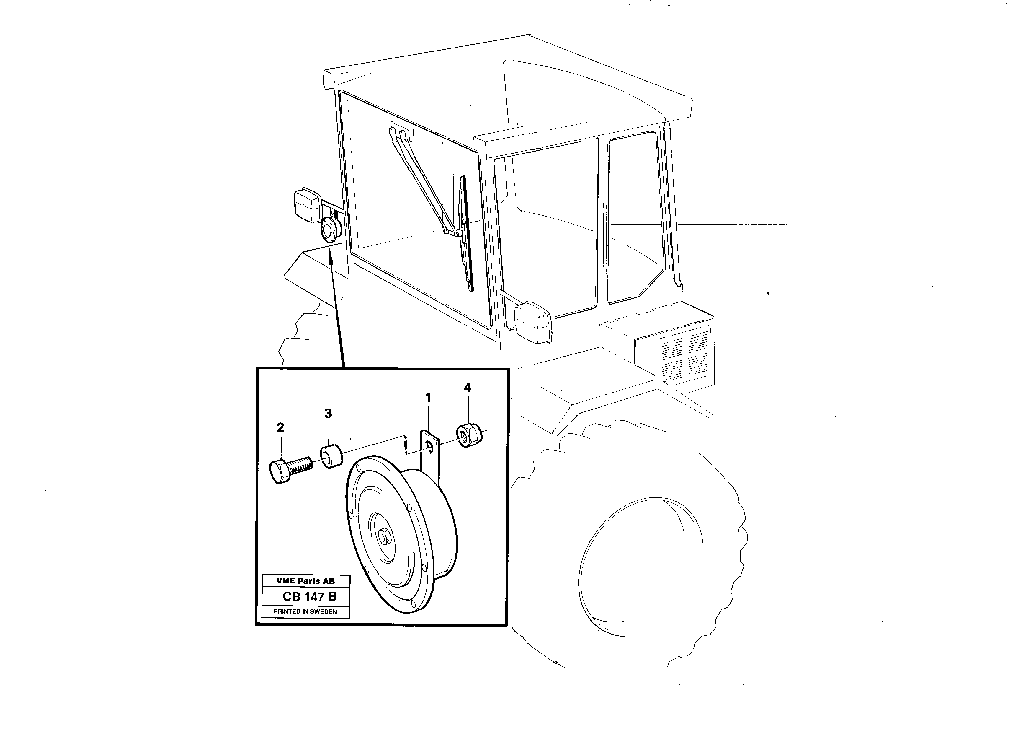 Схема запчастей Volvo EL70 - 21541 Compressor horn EL70 VOLVO BM VOLVO BM EL70