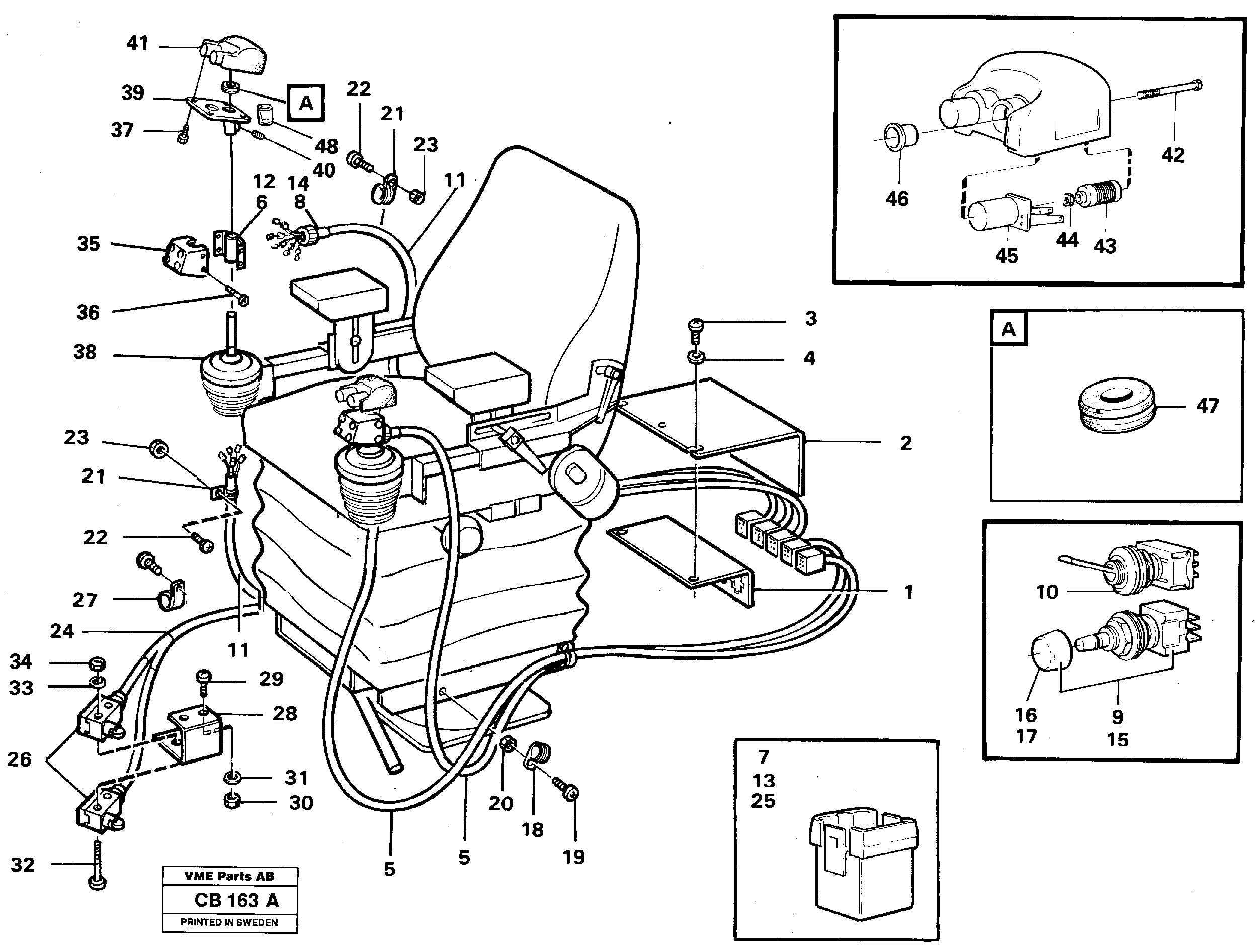 Схема запчастей Volvo EL70 - 23168 El. hydraulic servo system Operating lever EL70 VOLVO BM VOLVO BM EL70