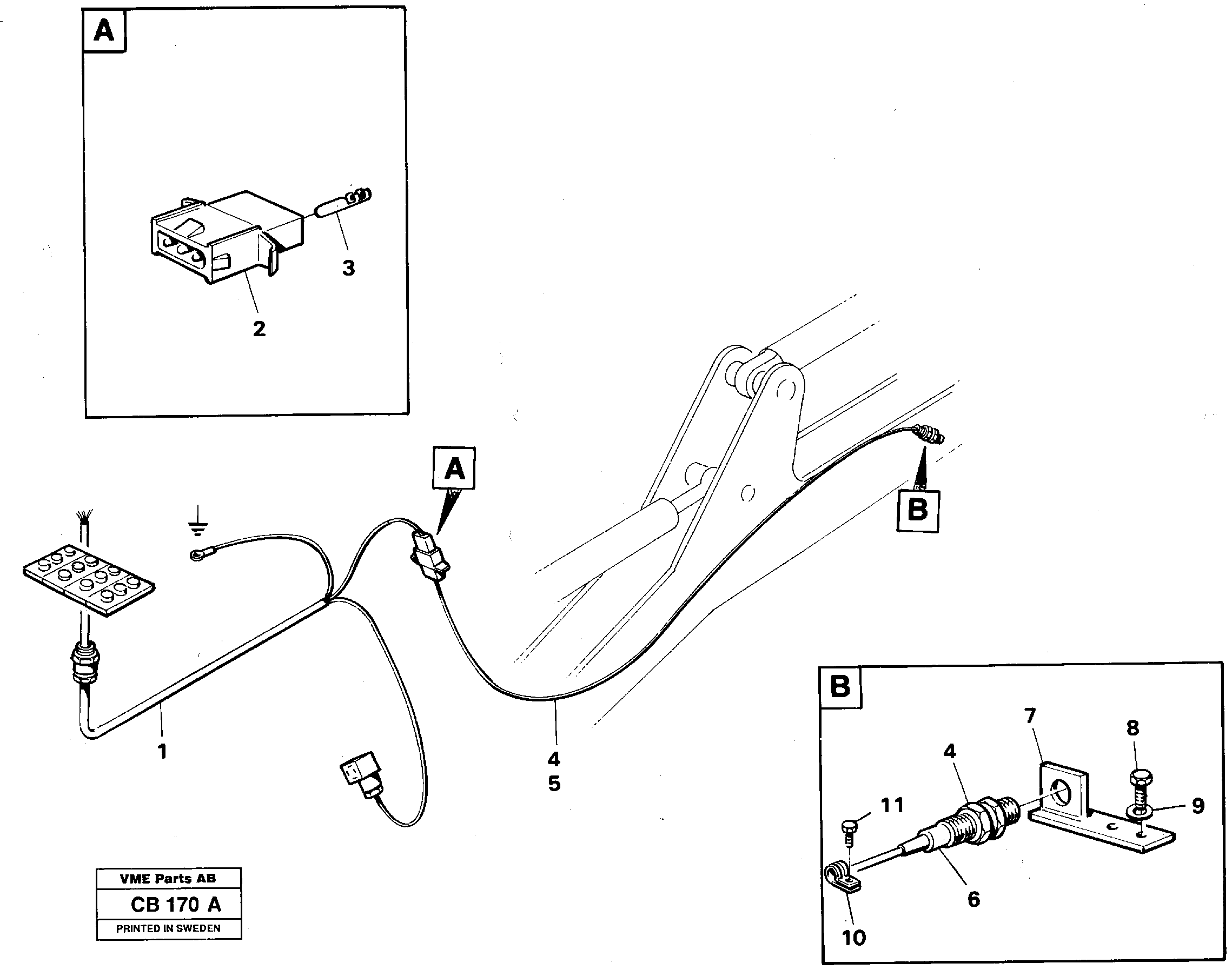 Схема запчастей Volvo EL70 - 21552 Electrical system pivot axle lock EL70 VOLVO BM VOLVO BM EL70