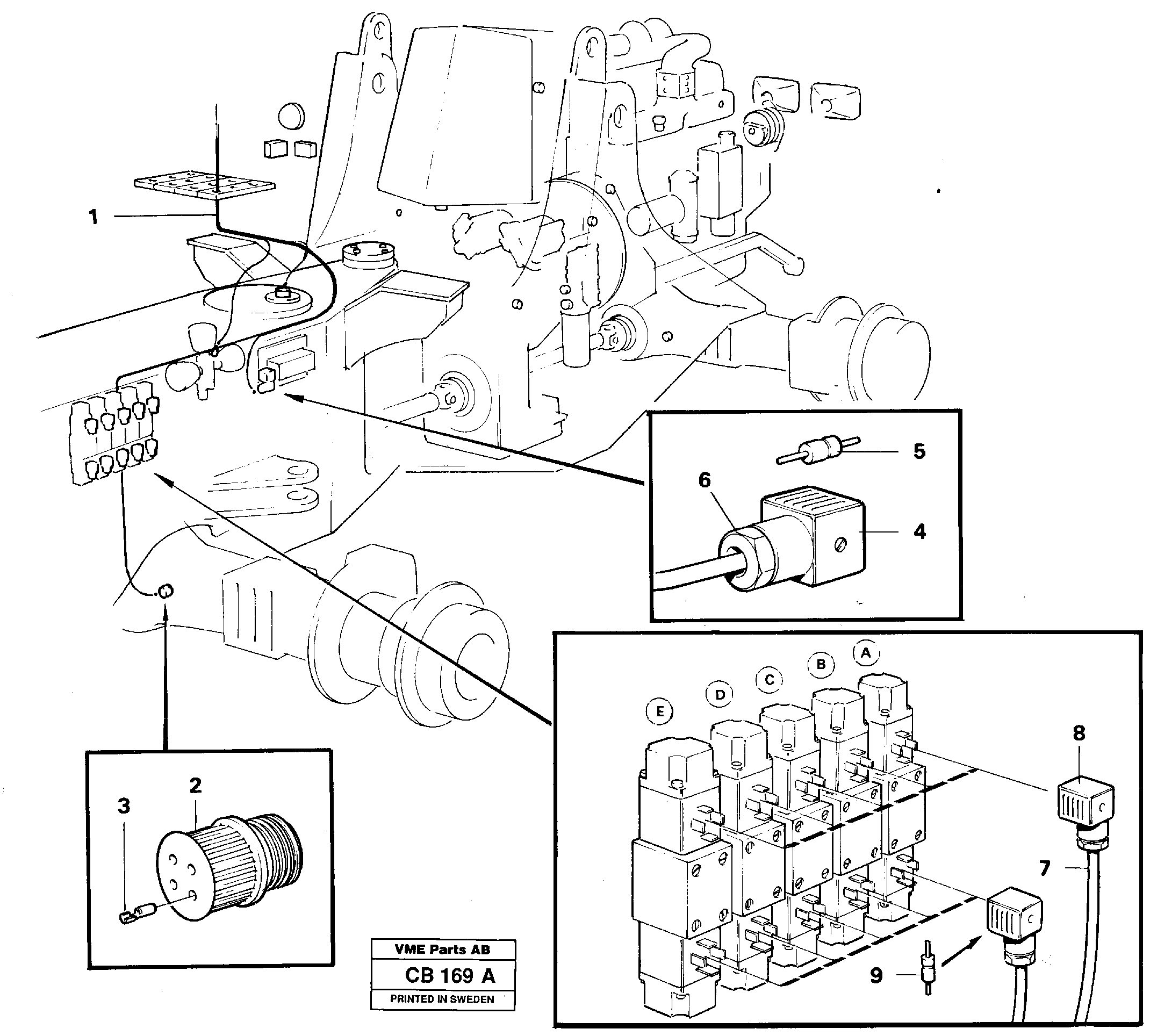 Схема запчастей Volvo EL70 - 32084 Electric system, rear EL70 VOLVO BM VOLVO BM EL70