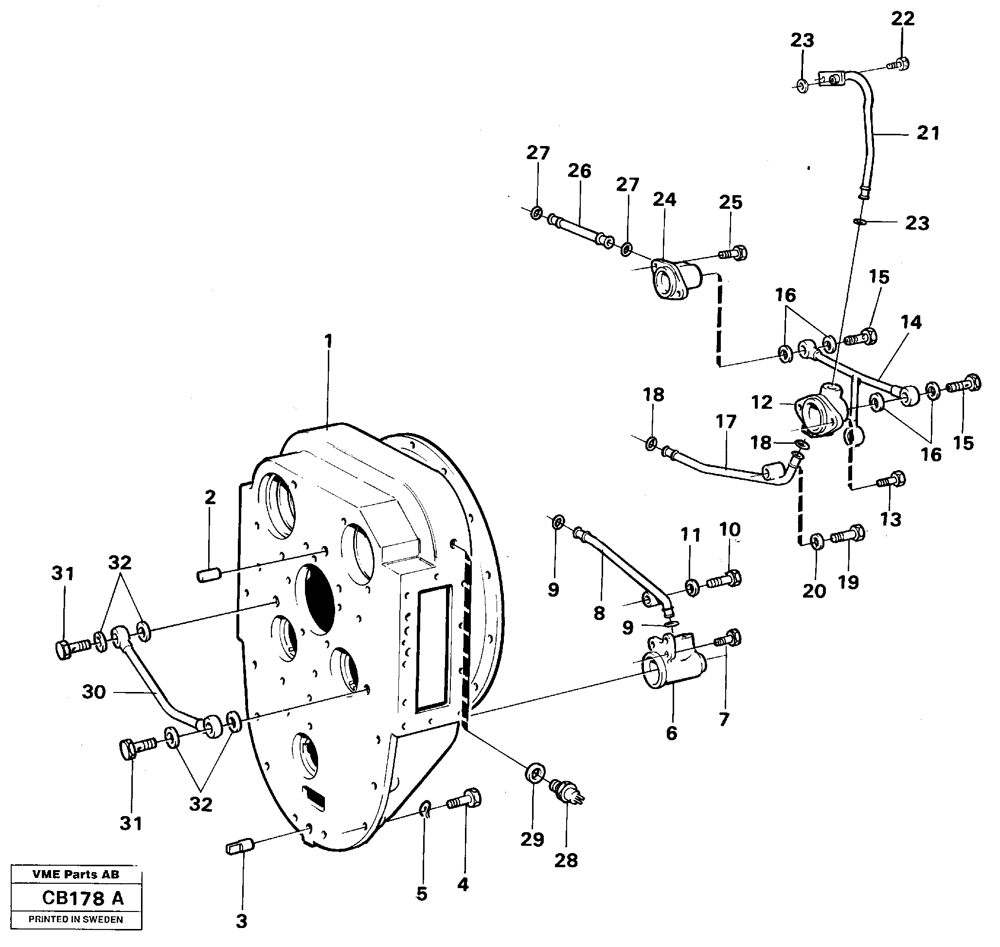 Схема запчастей Volvo EL70 - 41756 Converter housing with fitting parts EL70 VOLVO BM VOLVO BM EL70