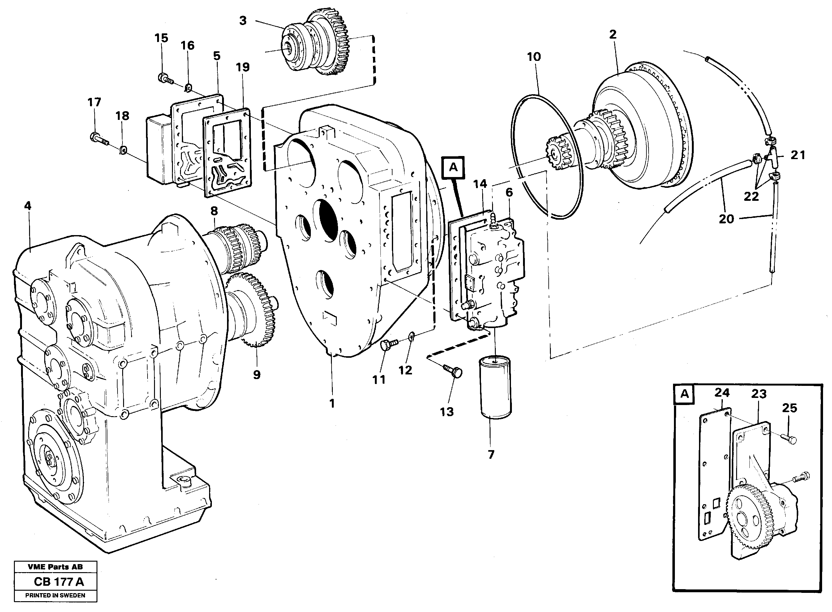 Схема запчастей Volvo EL70 - 67332 Power transmission with fitting parts EL70 VOLVO BM VOLVO BM EL70