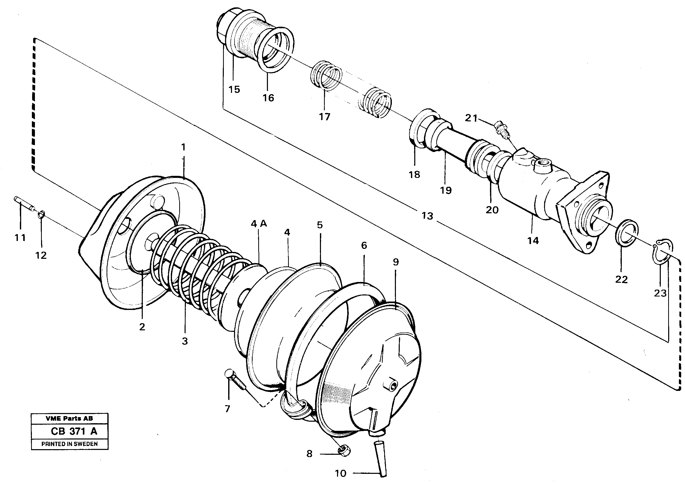 Схема запчастей Volvo EL70 - 23131 Brake servo EL70 VOLVO BM VOLVO BM EL70