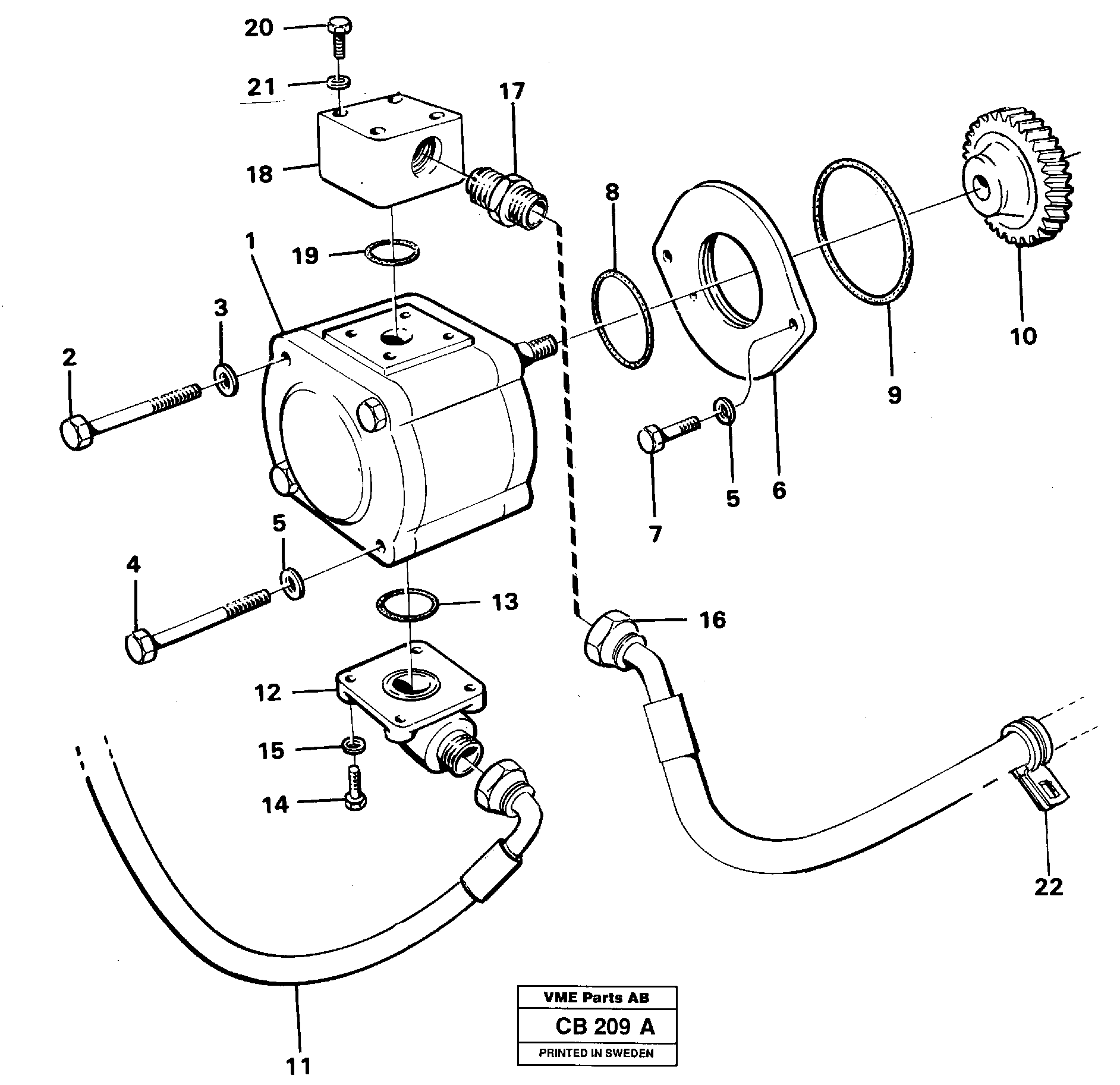 Схема запчастей Volvo EL70 - 2280 Pump with fitting parts EL70 VOLVO BM VOLVO BM EL70