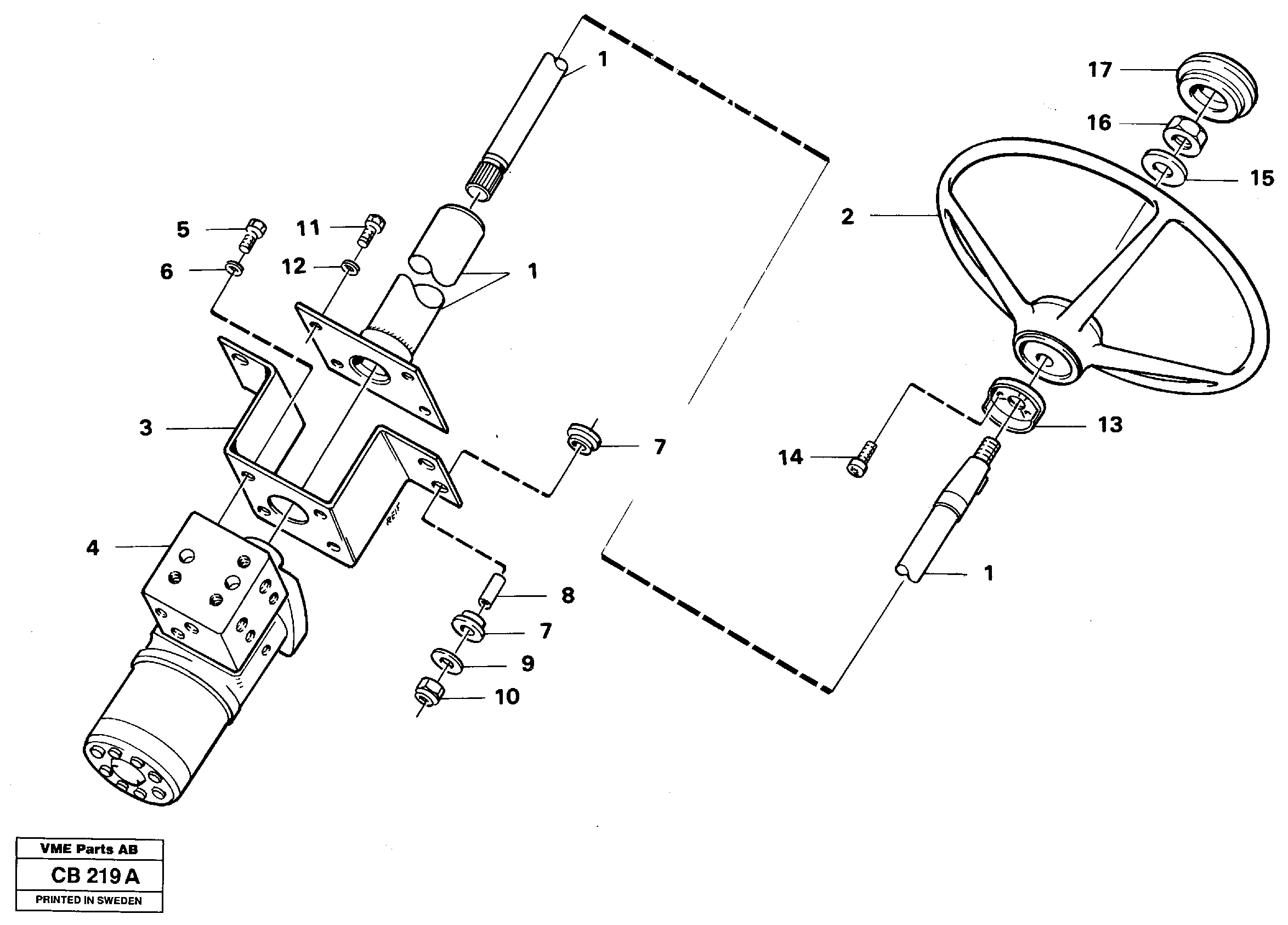 Схема запчастей Volvo EL70 - 12668 Steering column with fitting parts EL70 VOLVO BM VOLVO BM EL70