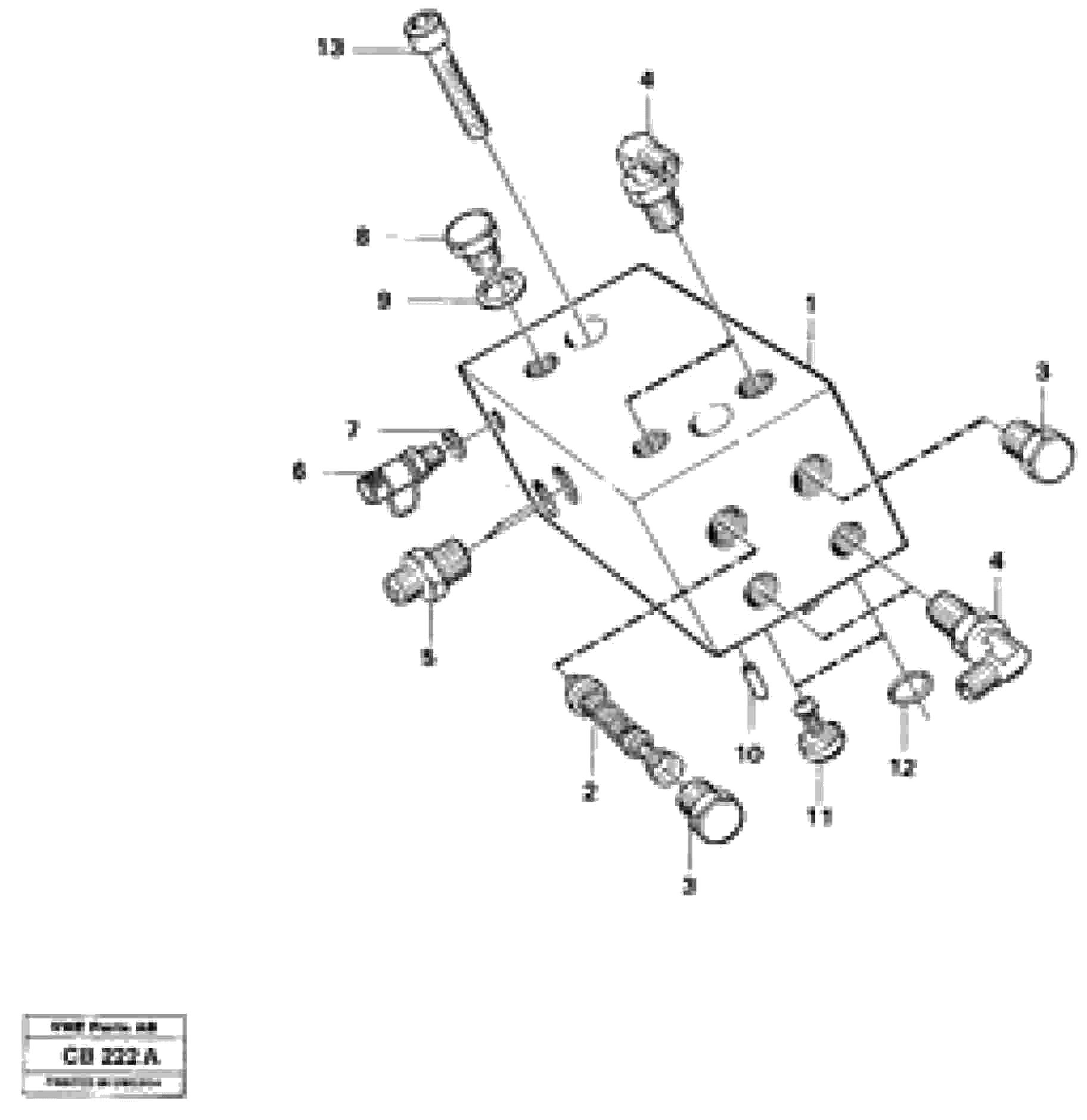 Схема запчастей Volvo EL70 - 98438 Valve housing EL70 VOLVO BM VOLVO BM EL70