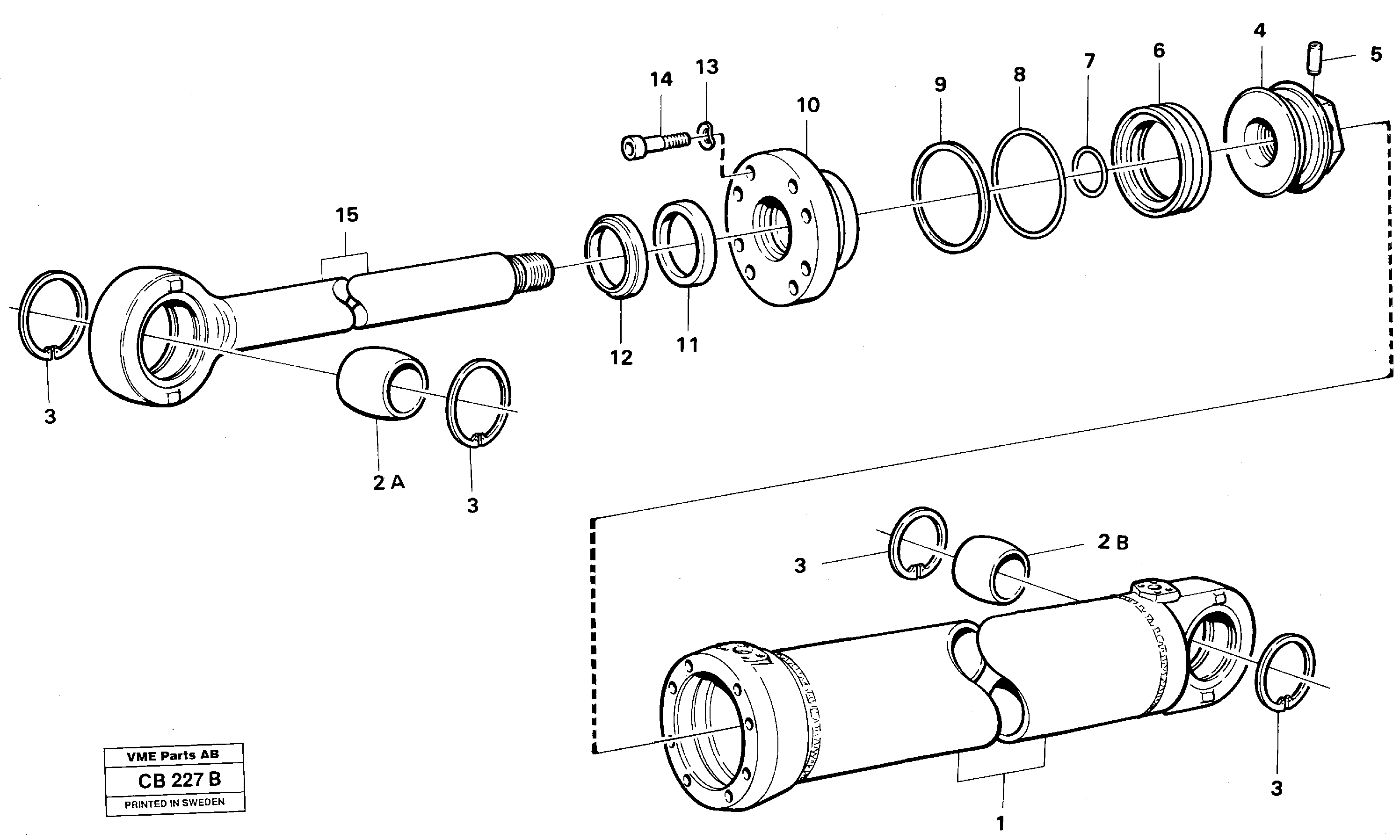 Схема запчастей Volvo EL70 - 49398 Hydraulic cylinder, oscillating link EL70 VOLVO BM VOLVO BM EL70