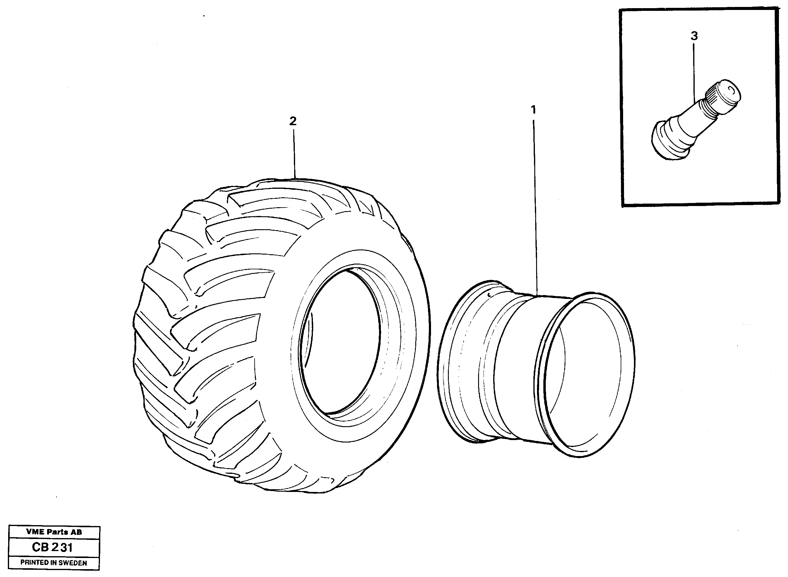 Схема запчастей Volvo EL70 - 555 Wheel. Twin tyre; EL70 VOLVO BM VOLVO BM EL70