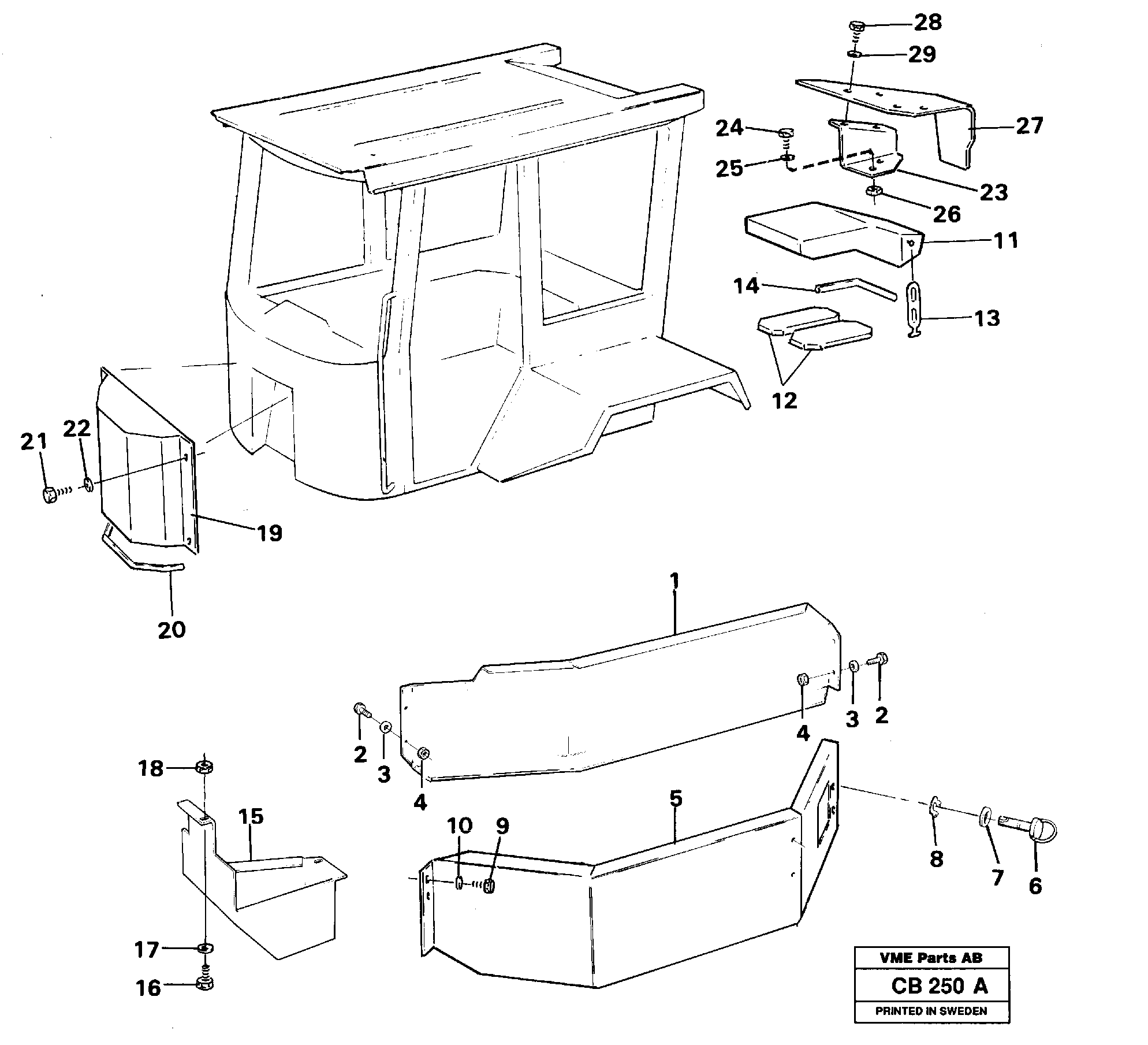 Схема запчастей Volvo EL70 - 65357 Protecting plates EL70 VOLVO BM VOLVO BM EL70