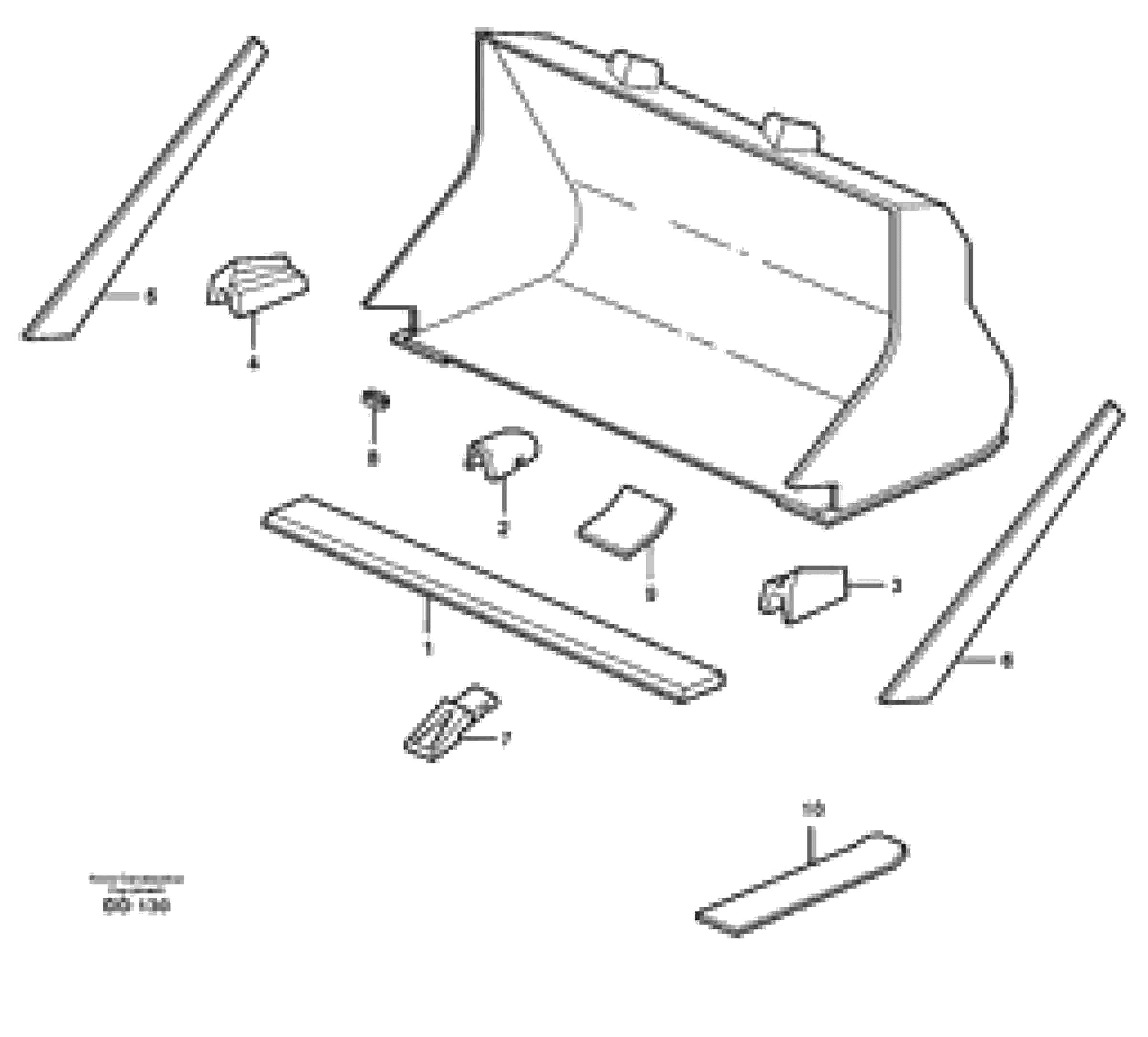 Схема запчастей Volvo EL70 - 20118 Bucket, straight with teeth ATTACHMENTS ATTACHMENTS WHEEL LOADERS GEN. - C