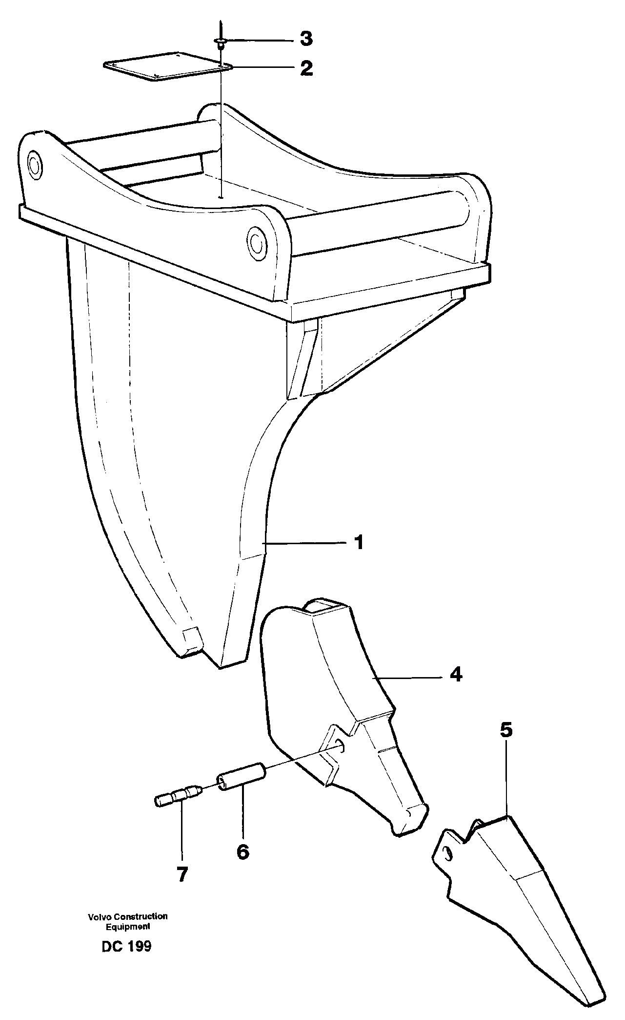 Схема запчастей Volvo EL70 - 36502 Рыхлитель ATTACHMENTS ATTACHMENTS WHEEL LOADERS GEN. - C