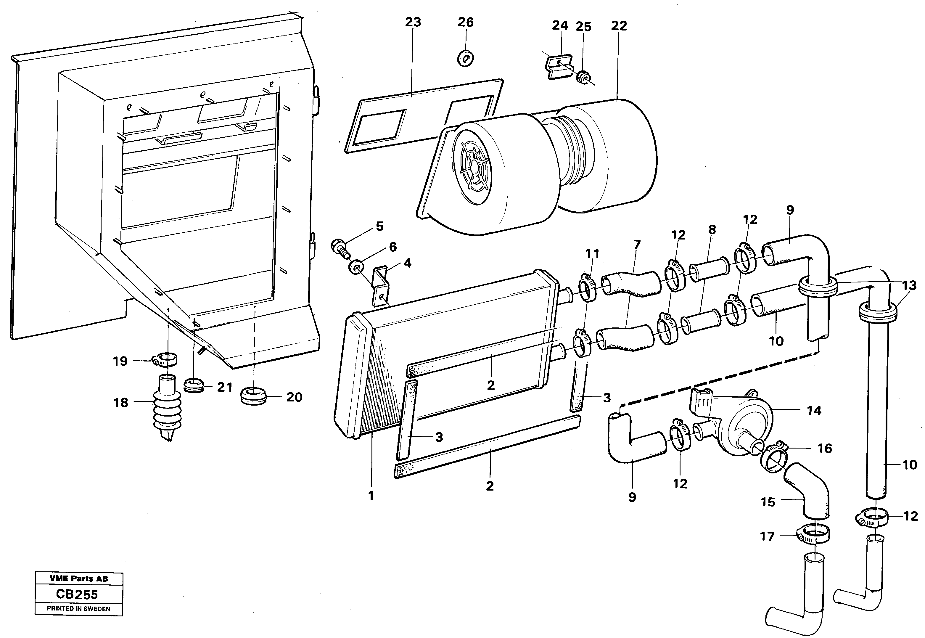 Схема запчастей Volvo EL70 - 77672 Radiator and fan EL70 VOLVO BM VOLVO BM EL70