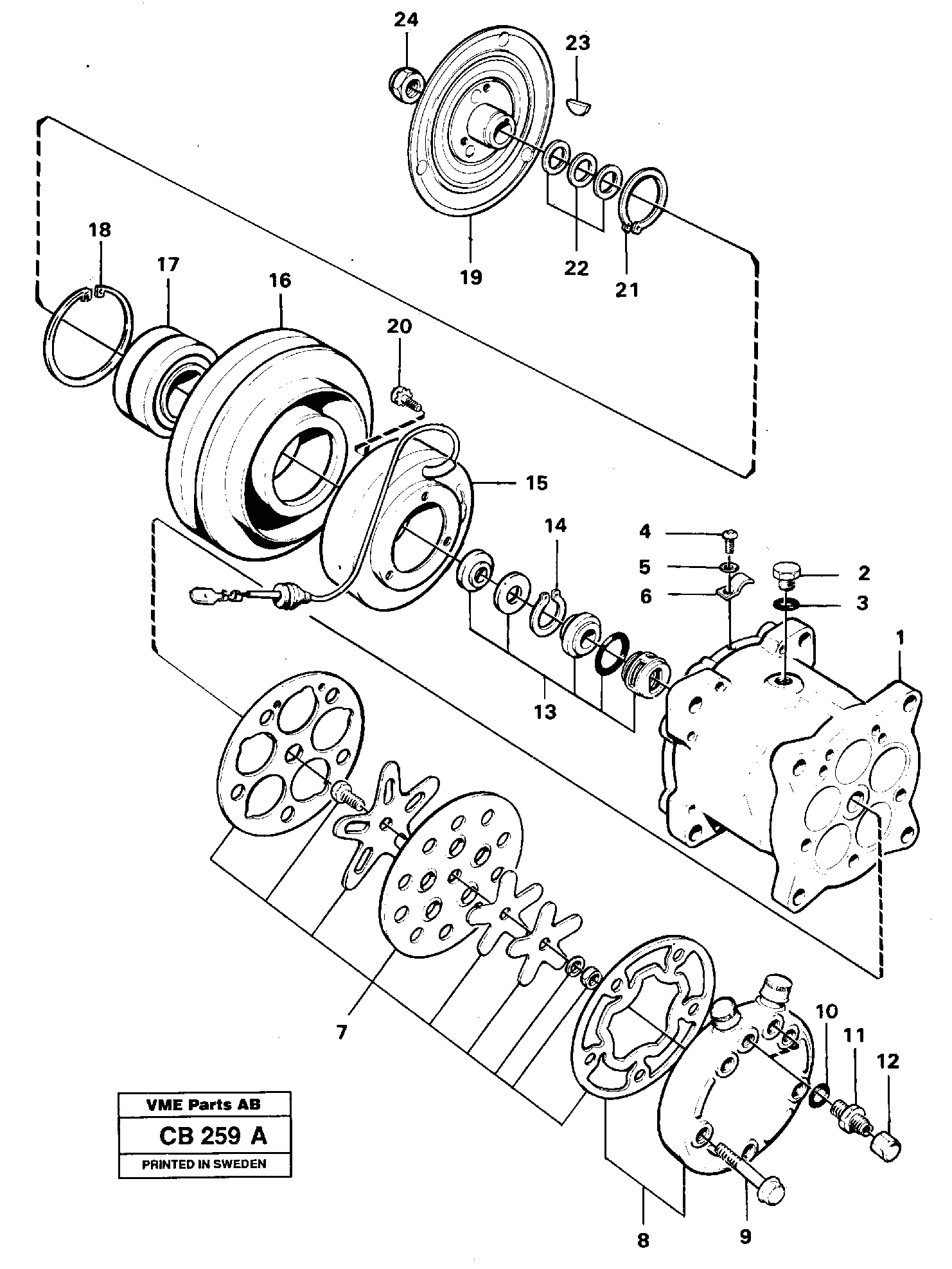 Схема запчастей Volvo EL70 - 54076 Air compressor EL70 VOLVO BM VOLVO BM EL70