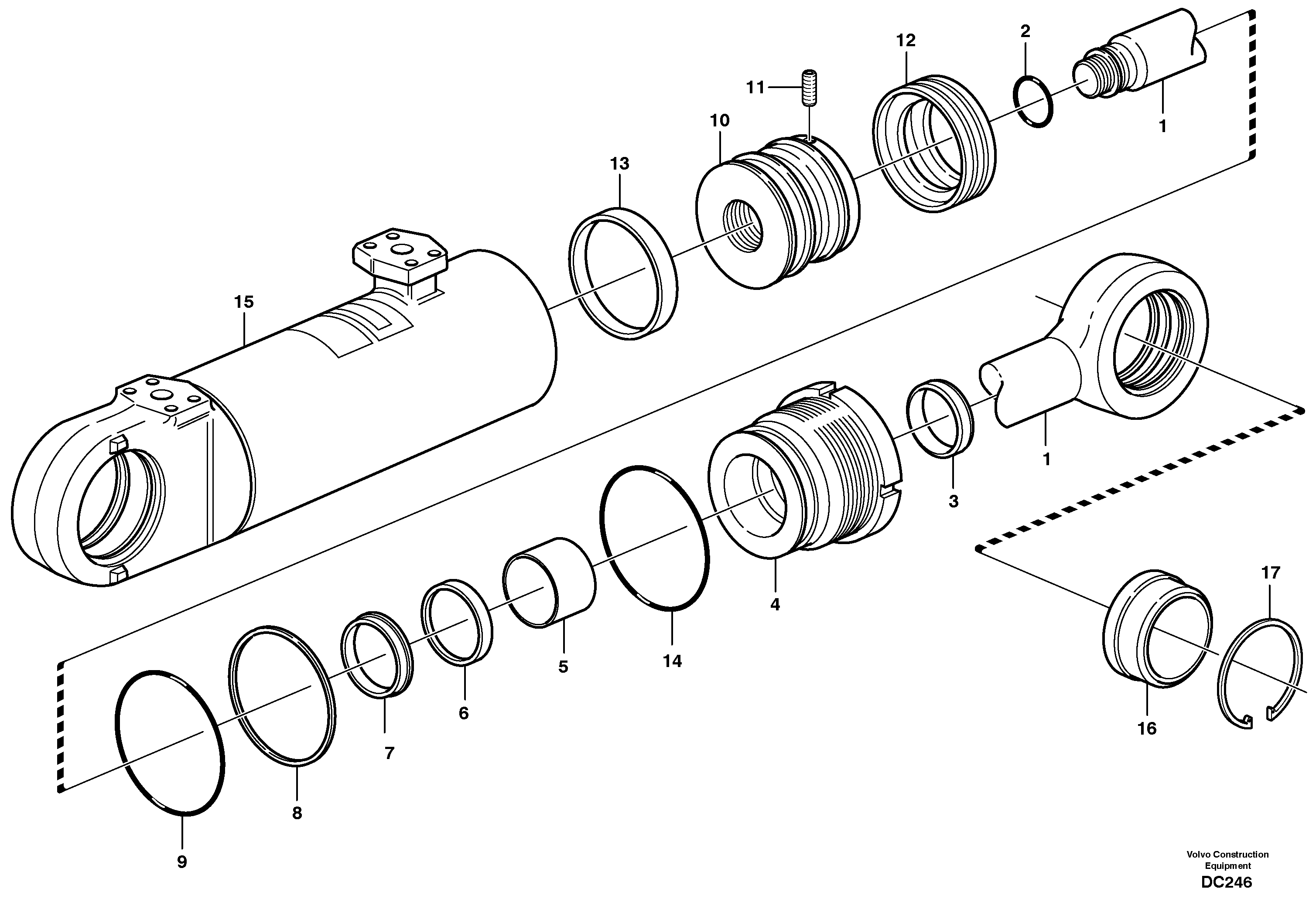 Схема запчастей Volvo EL70 - 31593 Гидроцилиндр ATTACHMENTS ATTACHMENTS WHEEL LOADERS GEN. - C