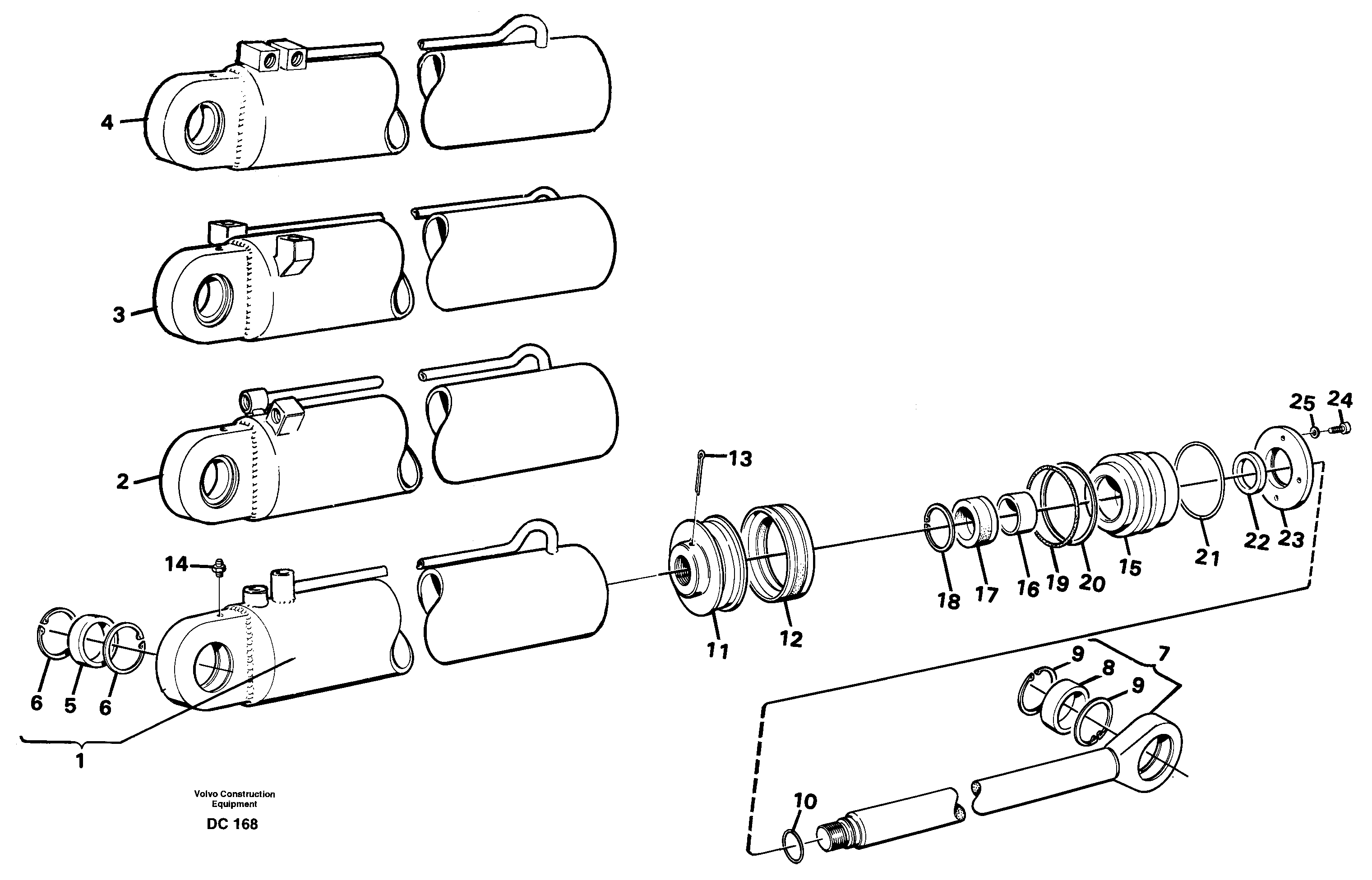 Схема запчастей Volvo EL70 - 31787 Гидроцилиндр ATTACHMENTS ATTACHMENTS WHEEL LOADERS GEN. - C