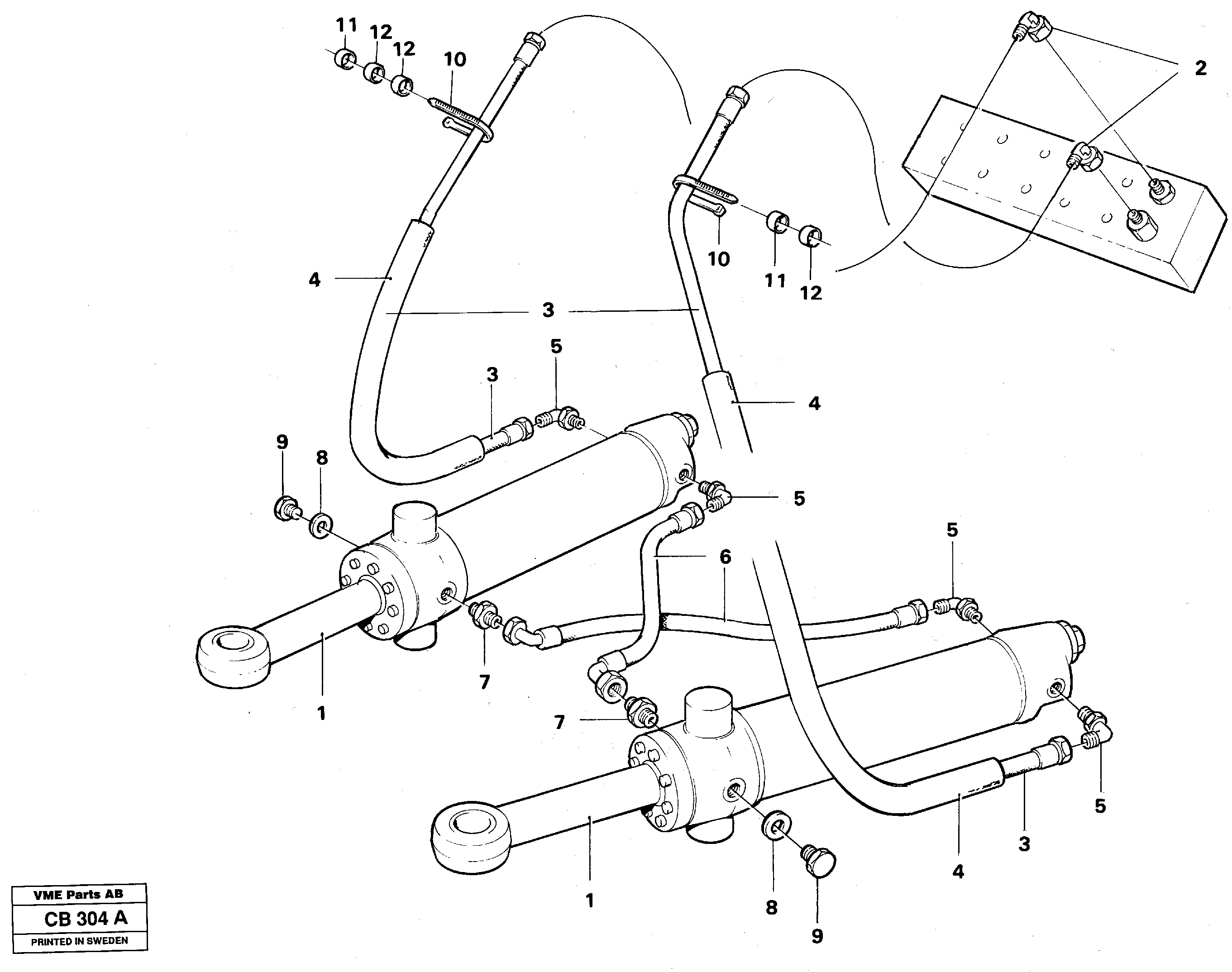 Схема запчастей Volvo EL70 - 29111 Hydraulic system slewing post EL70 VOLVO BM VOLVO BM EL70