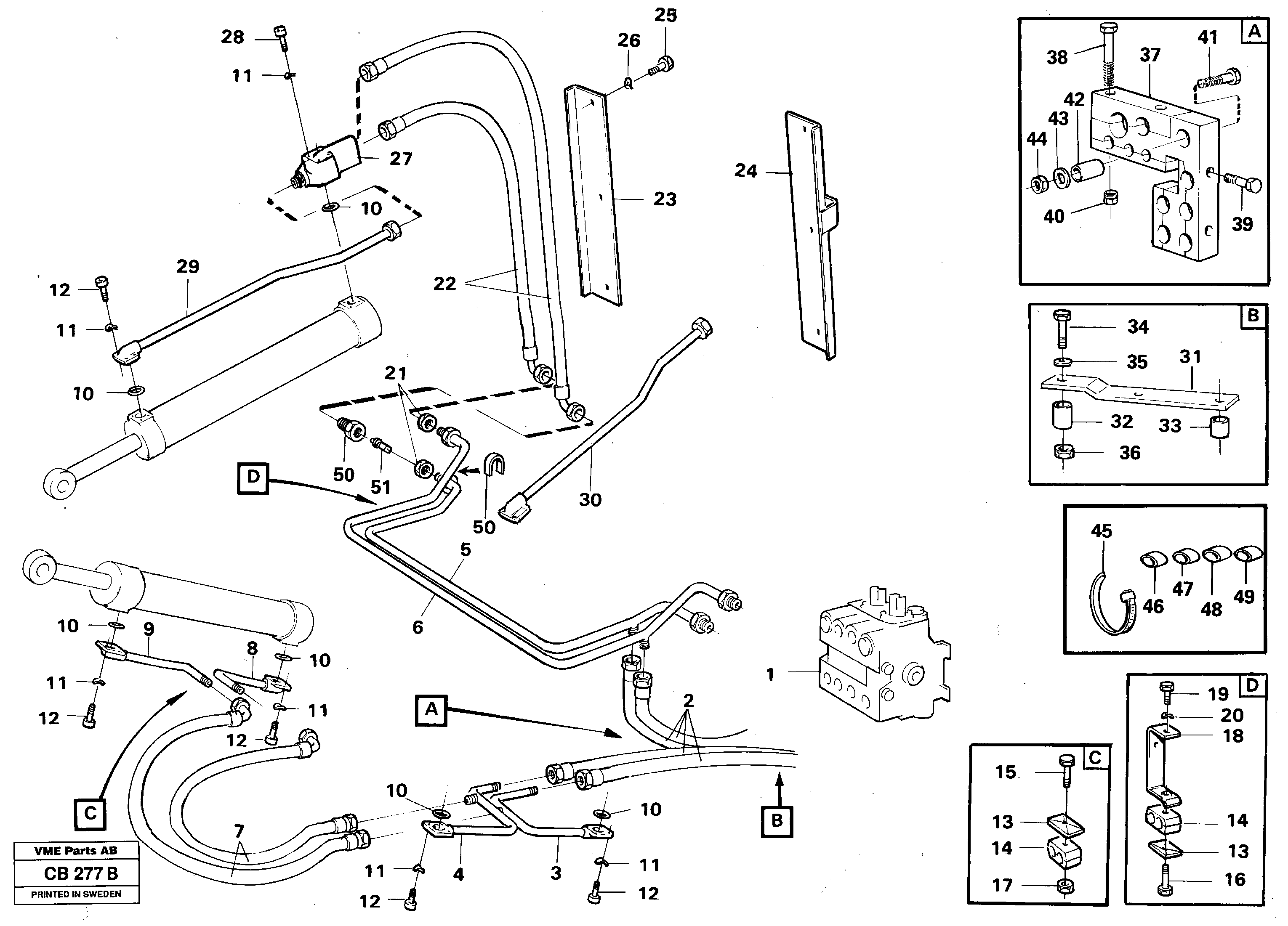 Схема запчастей Volvo EL70 - 52757 Hydraulic system, loader EL70 VOLVO BM VOLVO BM EL70