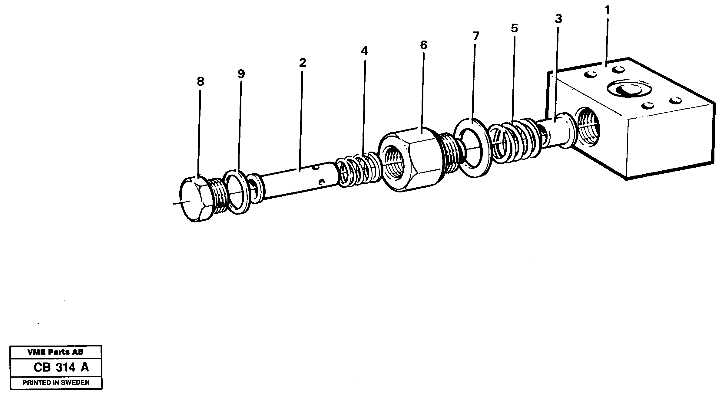 Схема запчастей Volvo EL70 - 10645 Valve, circuit body and return valve EL70 VOLVO BM VOLVO BM EL70