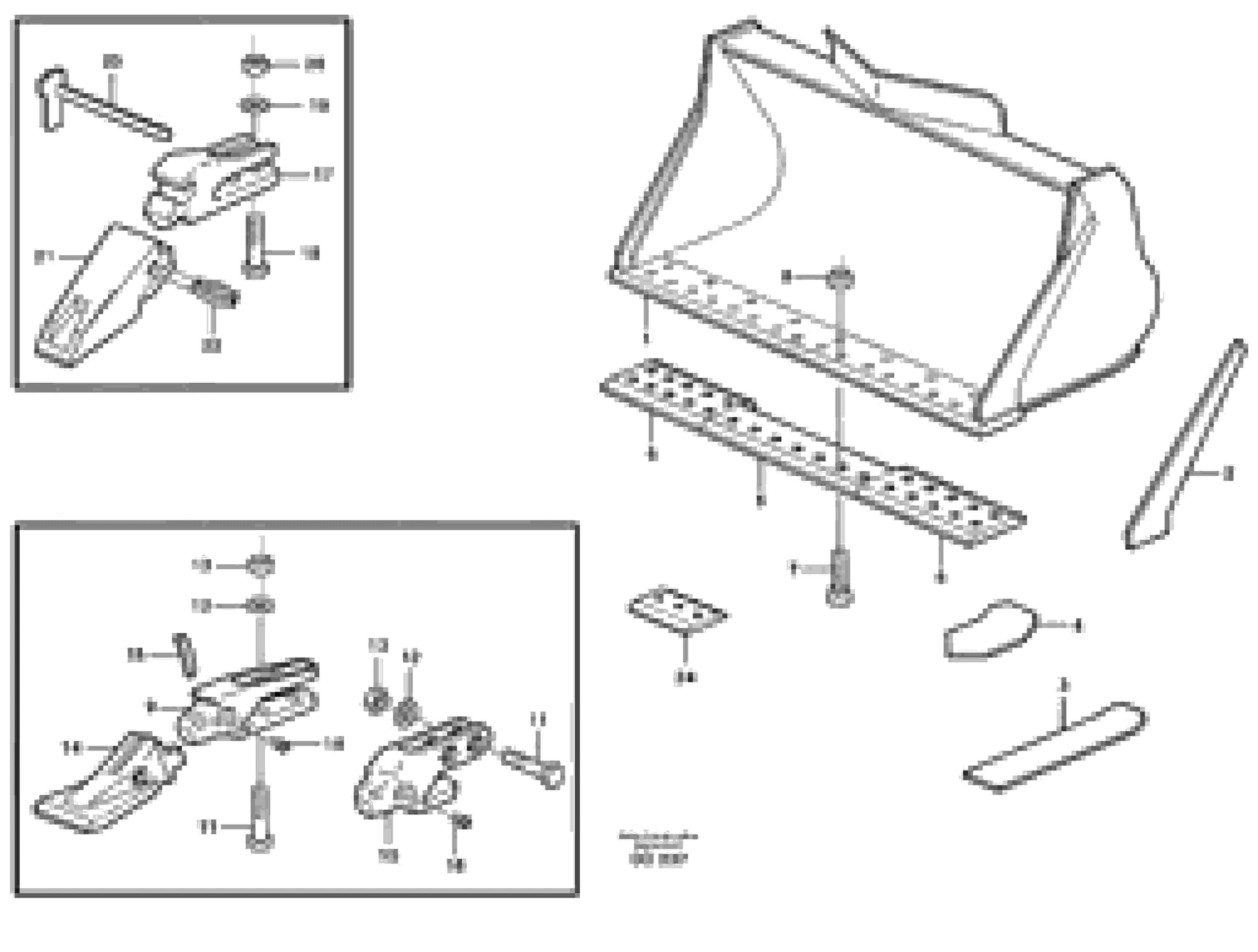 Схема запчастей Volvo EL70 - 76484 Bucket, straight lip, alt. edge savers or teeth ATTACHMENTS ATTACHMENTS WHEEL LOADERS GEN. - C