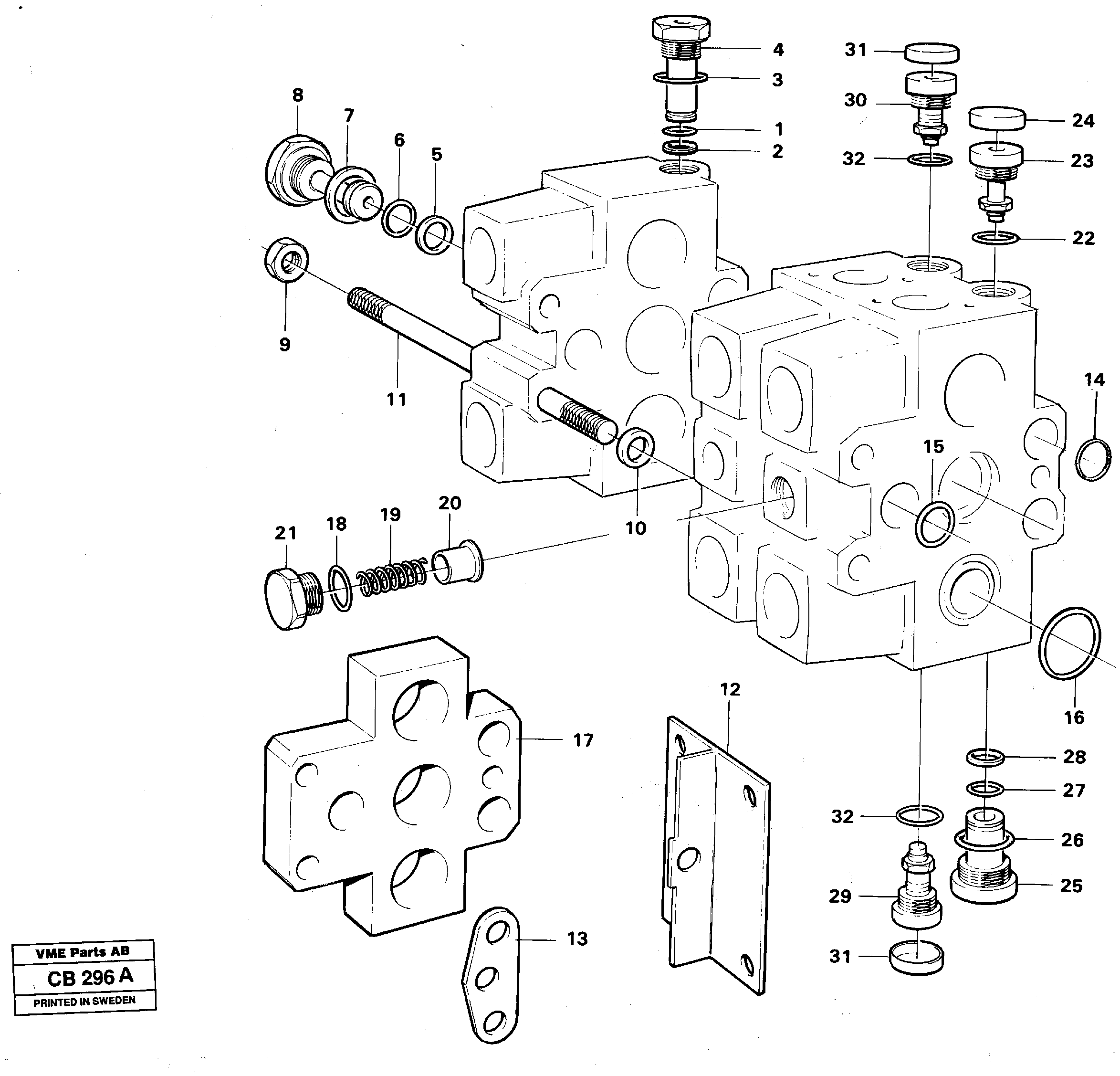 Схема запчастей Volvo EL70 - 64425 Loader unit valve EL70 VOLVO BM VOLVO BM EL70