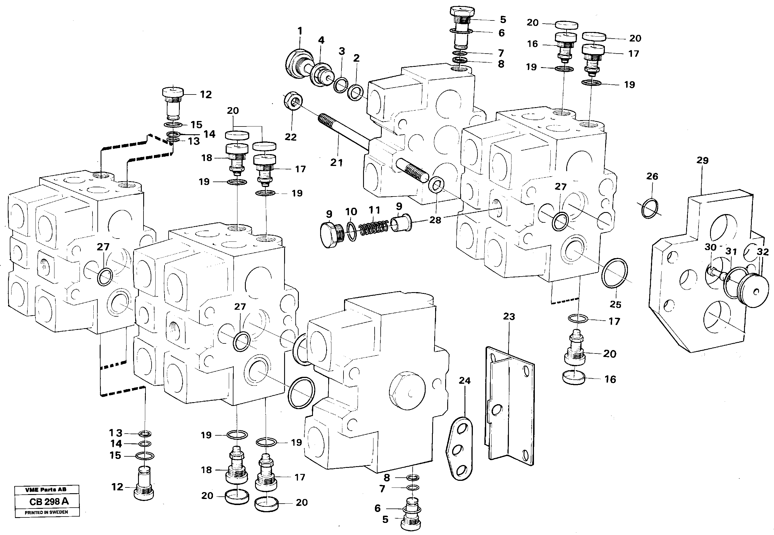 Схема запчастей Volvo EL70 - 64426 Control valve, excavator unit EL70 VOLVO BM VOLVO BM EL70