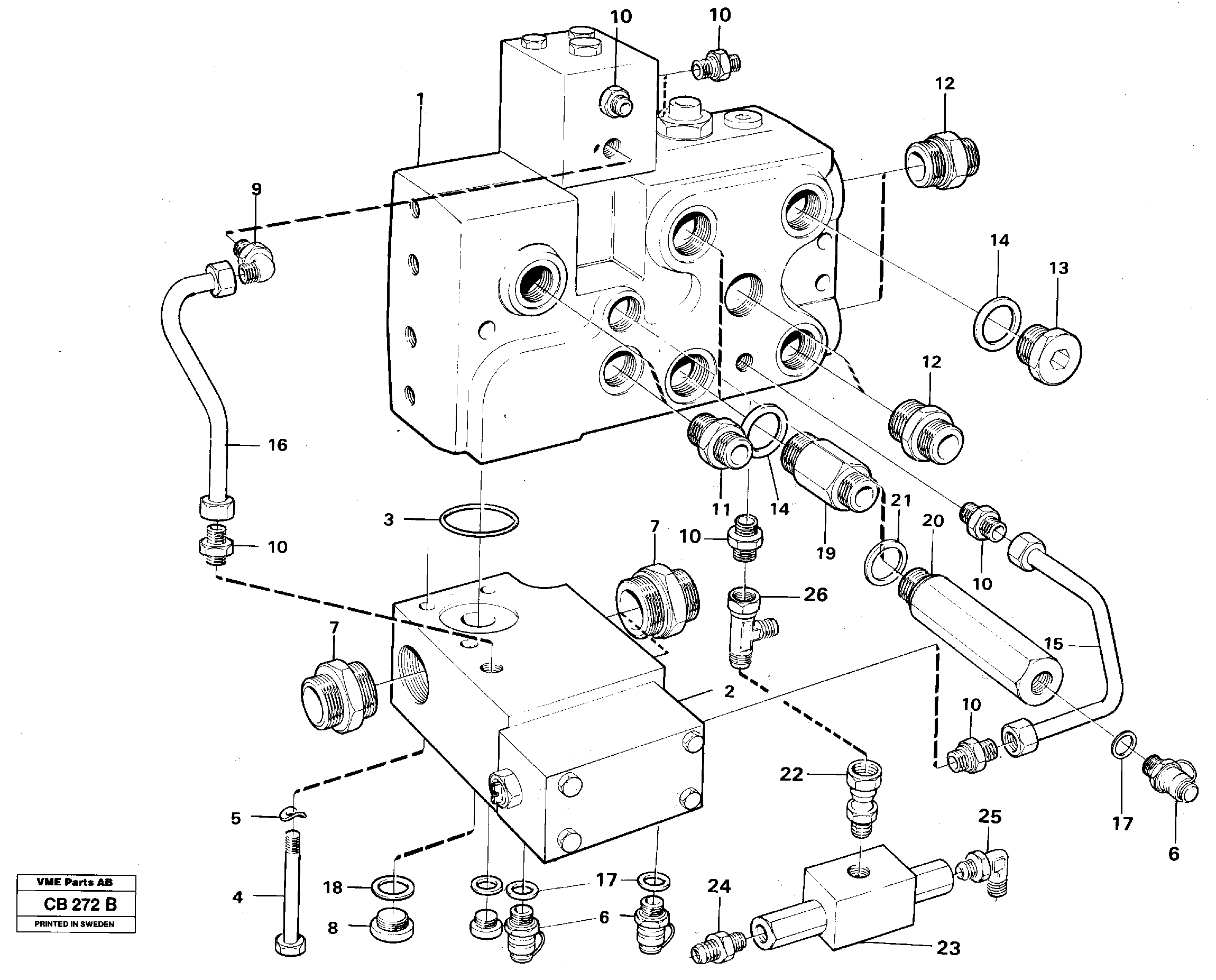 Схема запчастей Volvo EL70 - 97738 Valve, circuit body and return valve EL70 VOLVO BM VOLVO BM EL70