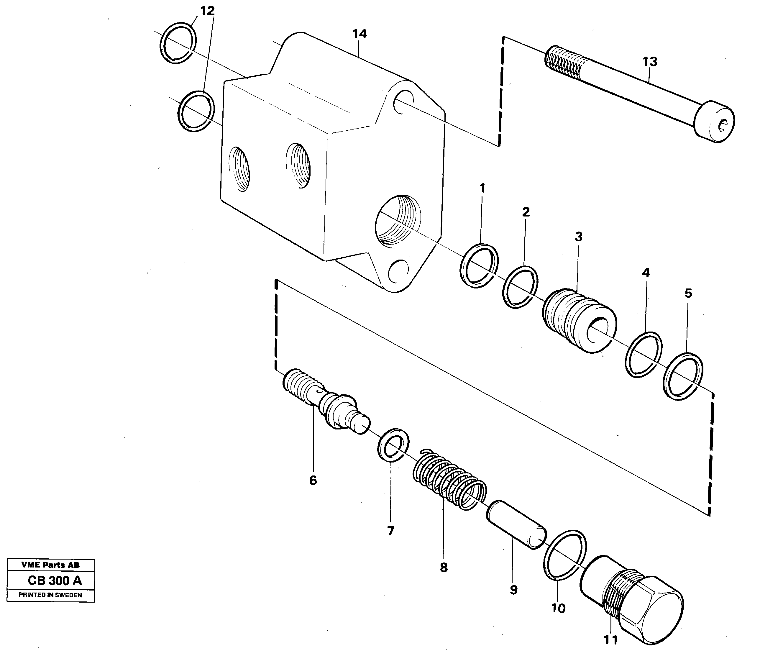 Схема запчастей Volvo EL70 - 10651 Pressure limiting valve EL70 VOLVO BM VOLVO BM EL70