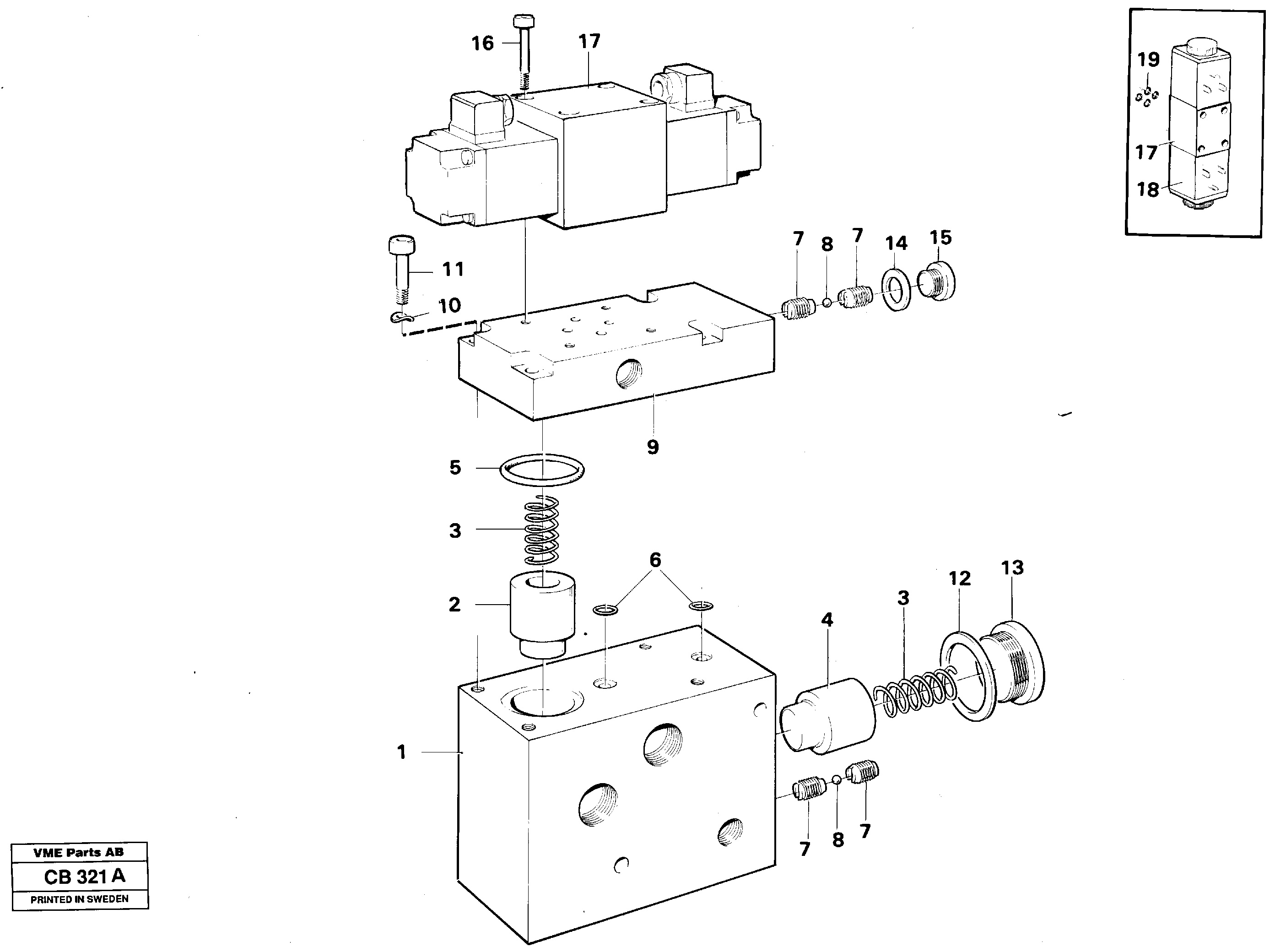 Схема запчастей Volvo EL70 - 10658 Valve, circuit body and return valve EL70 VOLVO BM VOLVO BM EL70