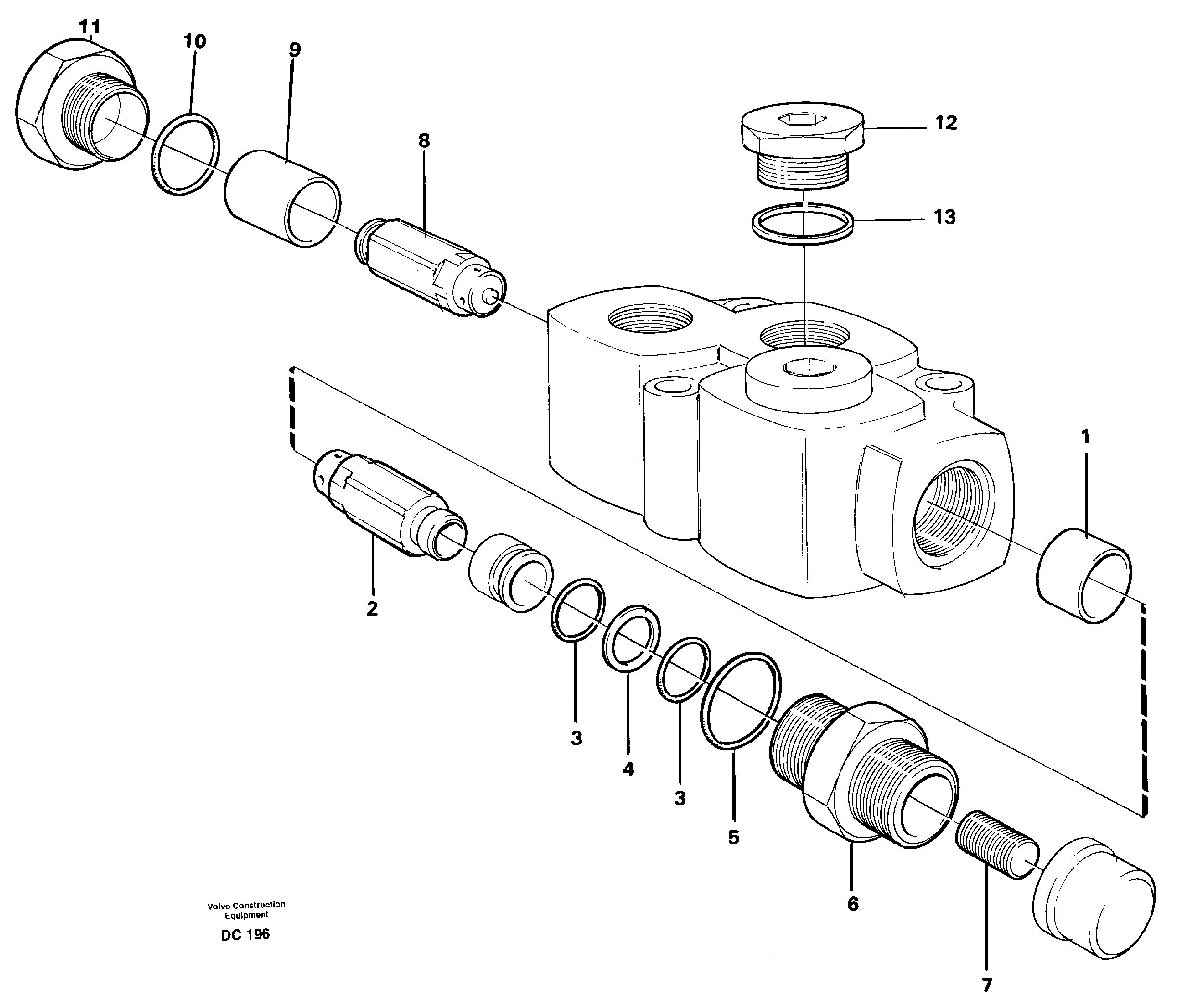 Схема запчастей Volvo EL70 - 7233 Клапан обратный ATTACHMENTS ATTACHMENTS WHEEL LOADERS GEN. - C