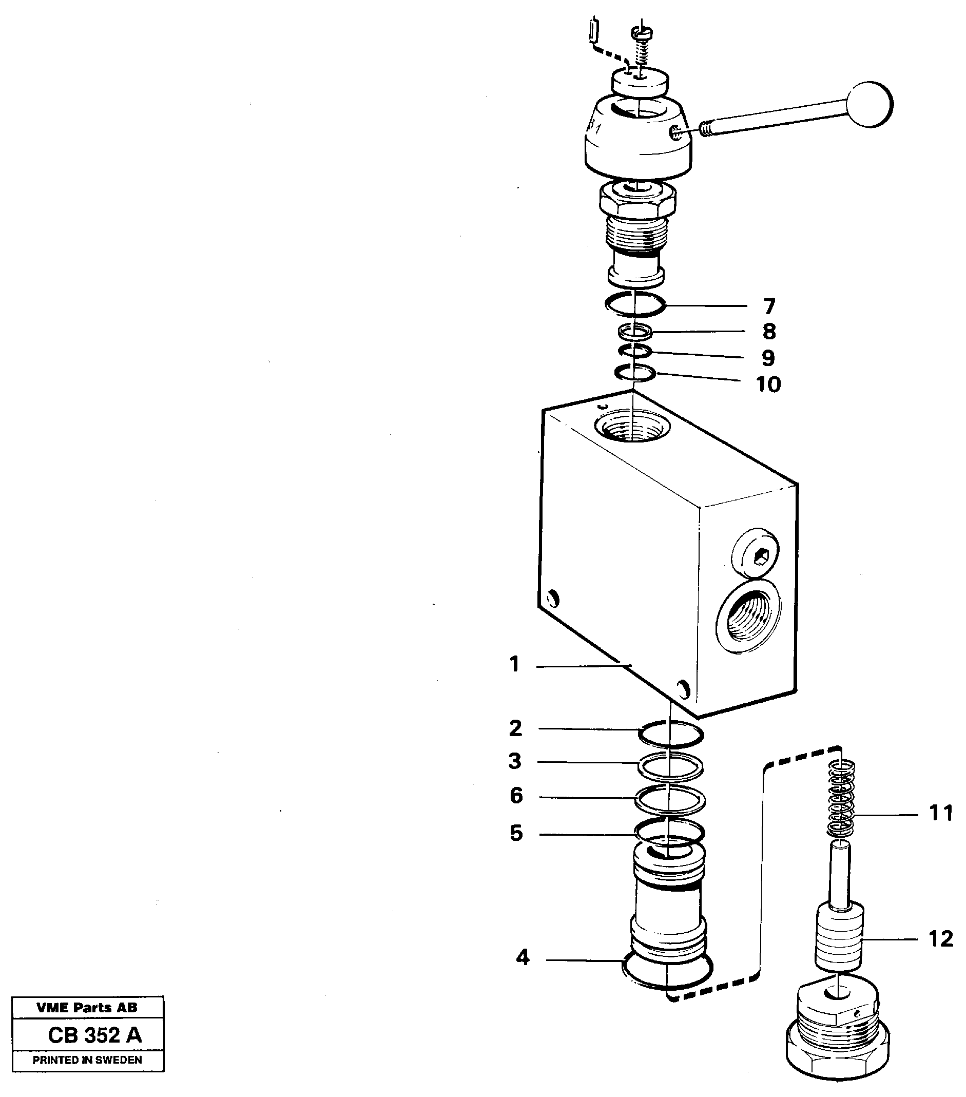 Схема запчастей Volvo EL70 - 51959 Valve, circuit body and return valve EL70 VOLVO BM VOLVO BM EL70