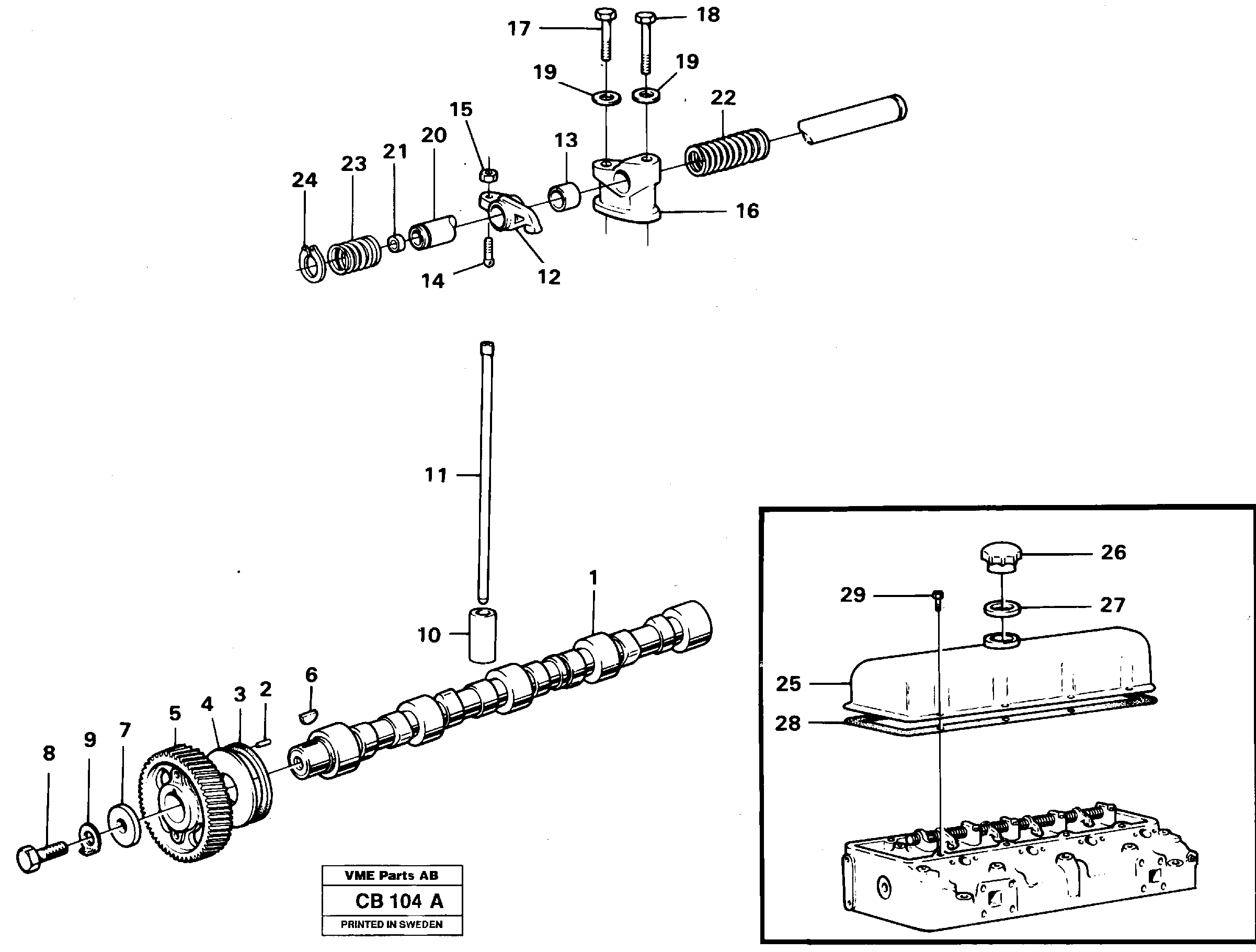 Схема запчастей Volvo EL70 - 20015 Valve mechanism EL70 VOLVO BM VOLVO BM EL70