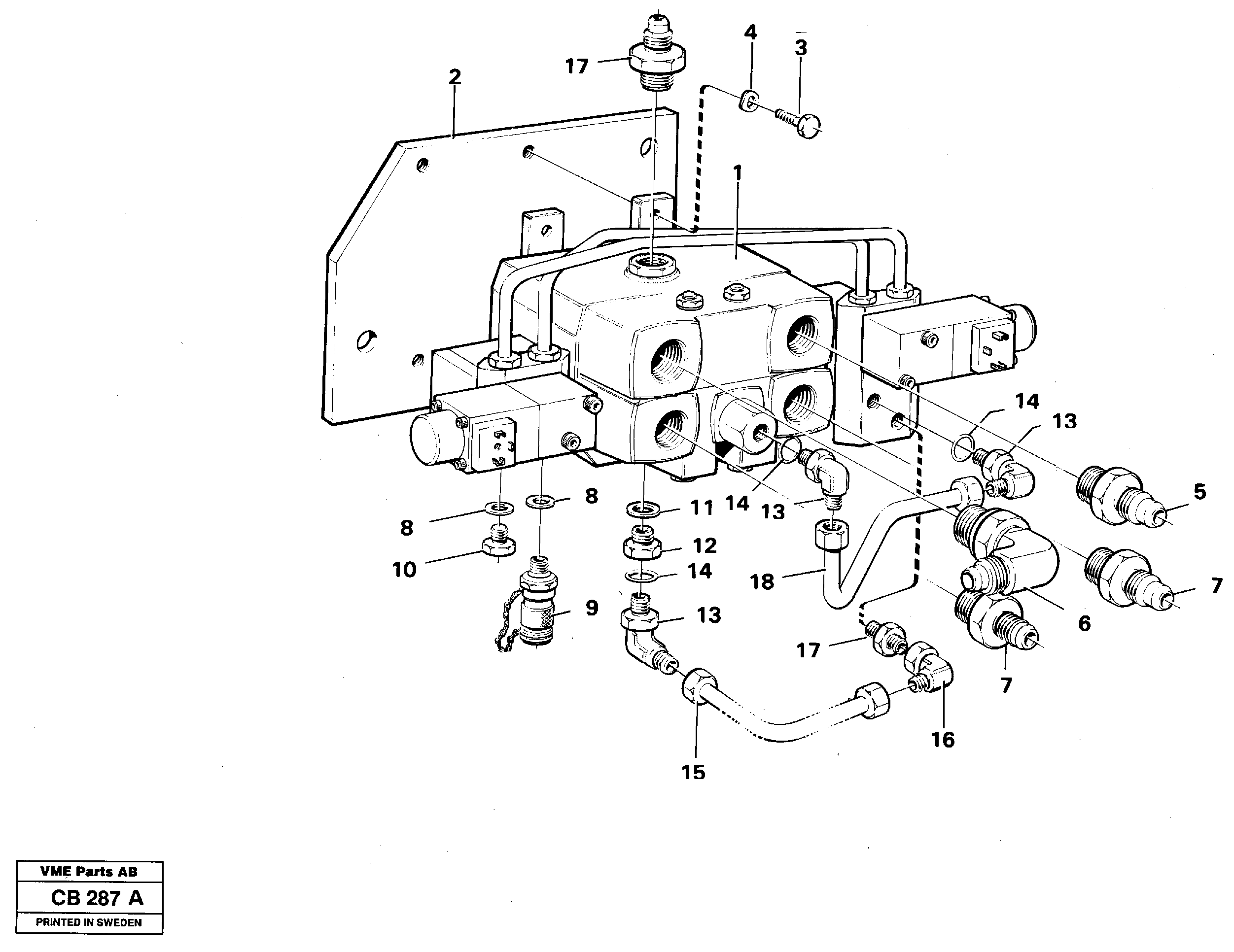 Схема запчастей Volvo EL70 - 92056 Valve with assembly parts EL70 VOLVO BM VOLVO BM EL70