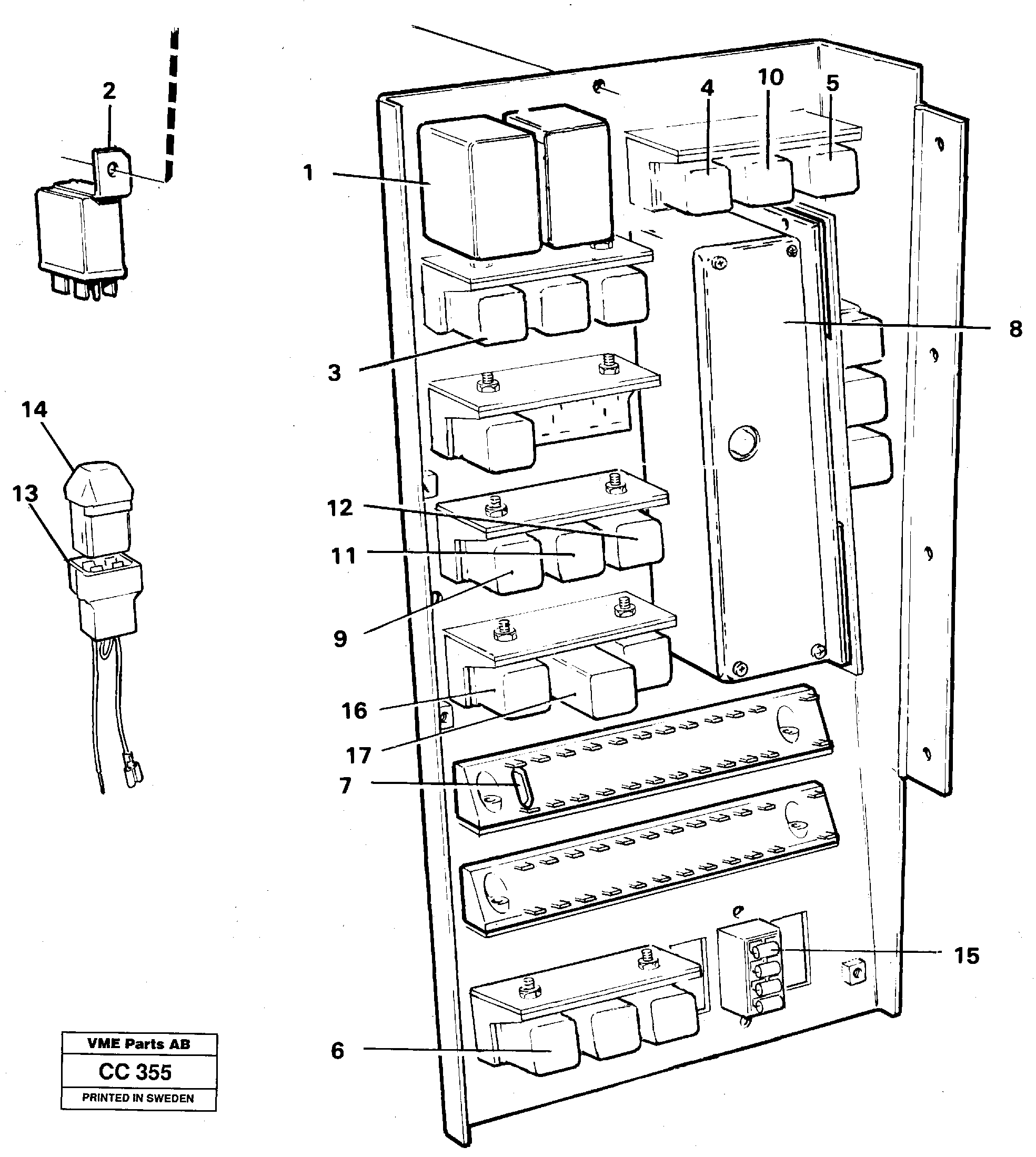 Схема запчастей Volvo EL70C - 80830 Electrical distribut. unit, relay EL70C VOLVO BM VOLVO BM EL70C