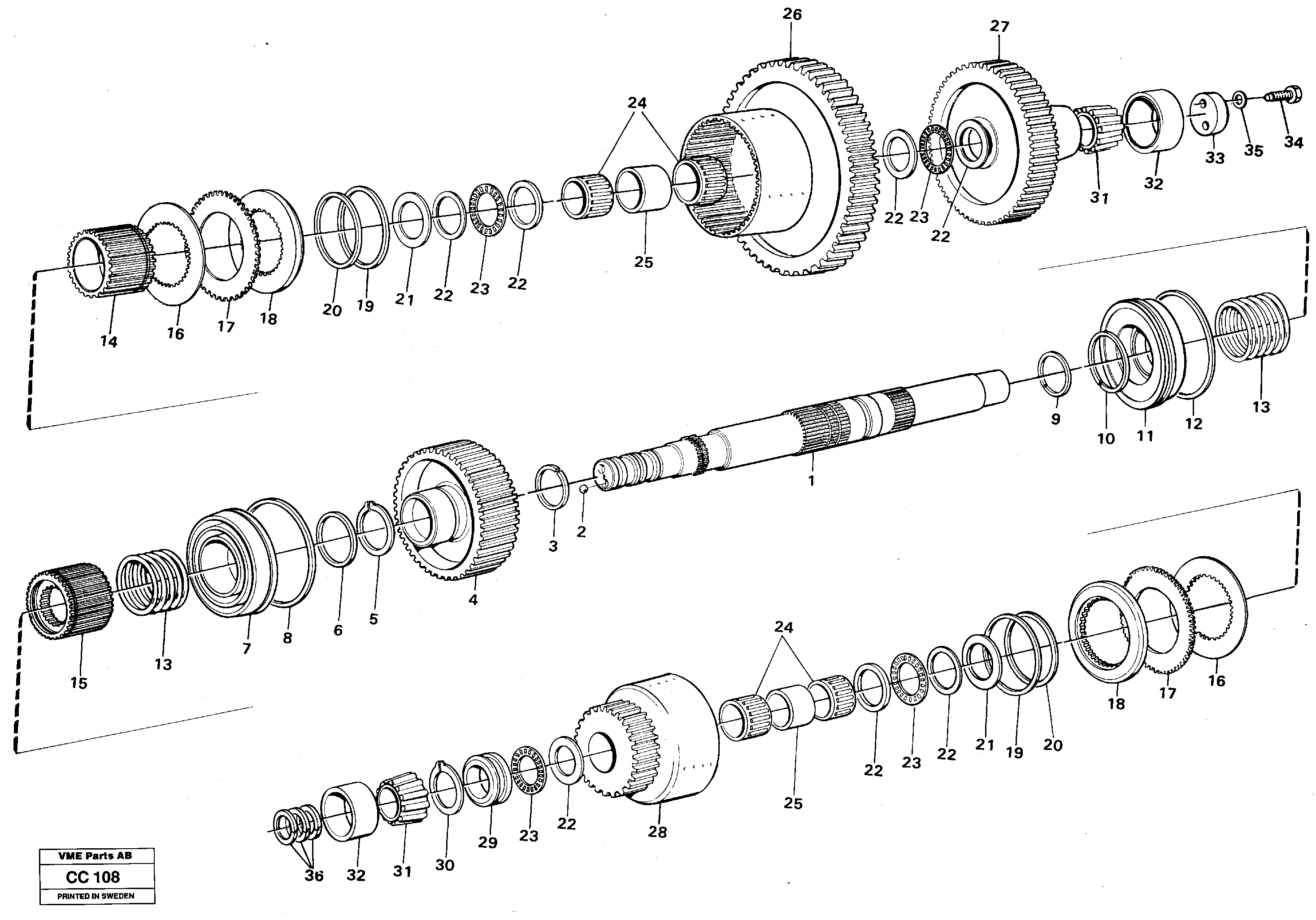 Схема запчастей Volvo EL70C - 21099 Hydraulic clutch rear/4:th speeds EL70C VOLVO BM VOLVO BM EL70C