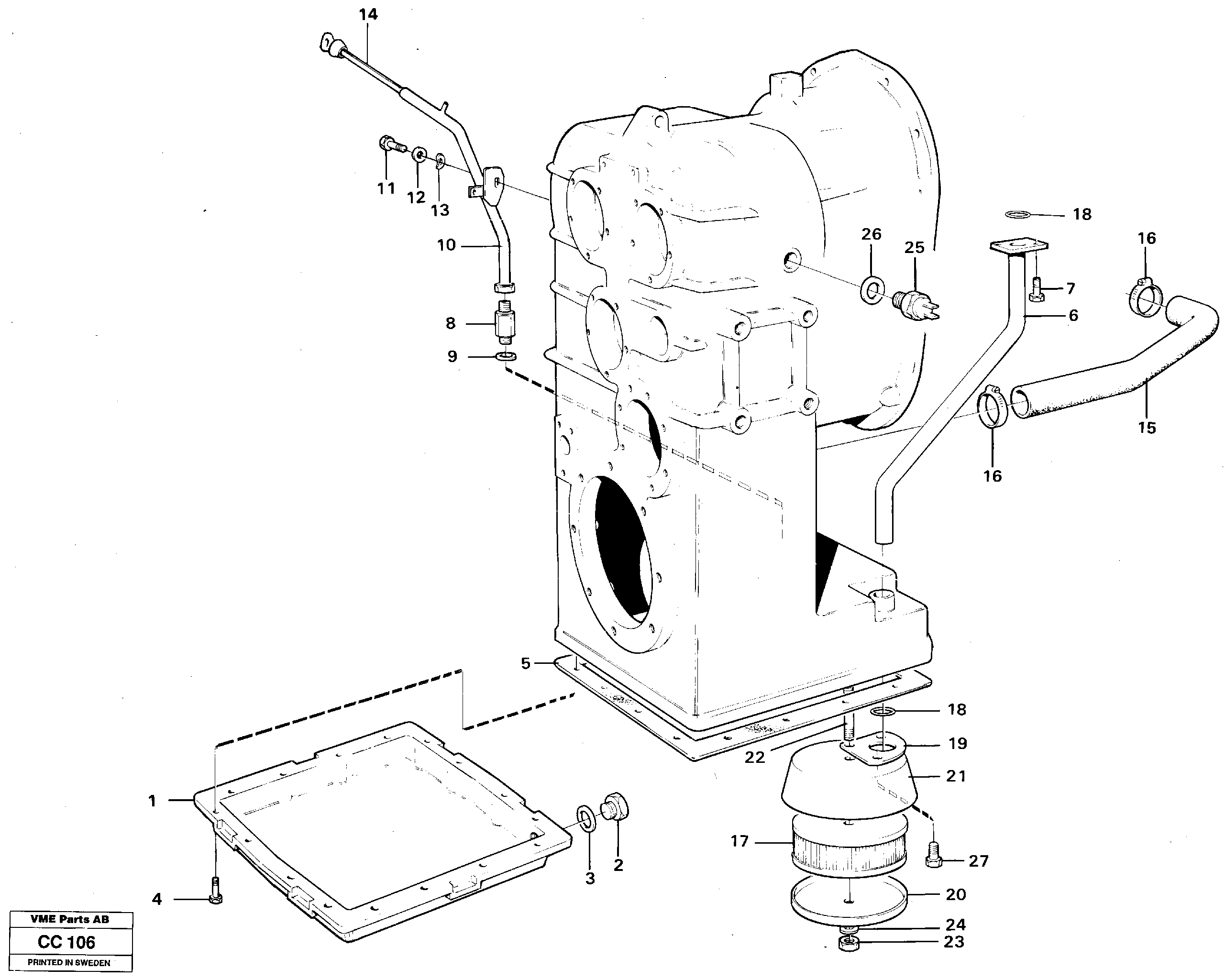 Схема запчастей Volvo EL70C - 89231 Clutch housing with fitting parts EL70C VOLVO BM VOLVO BM EL70C