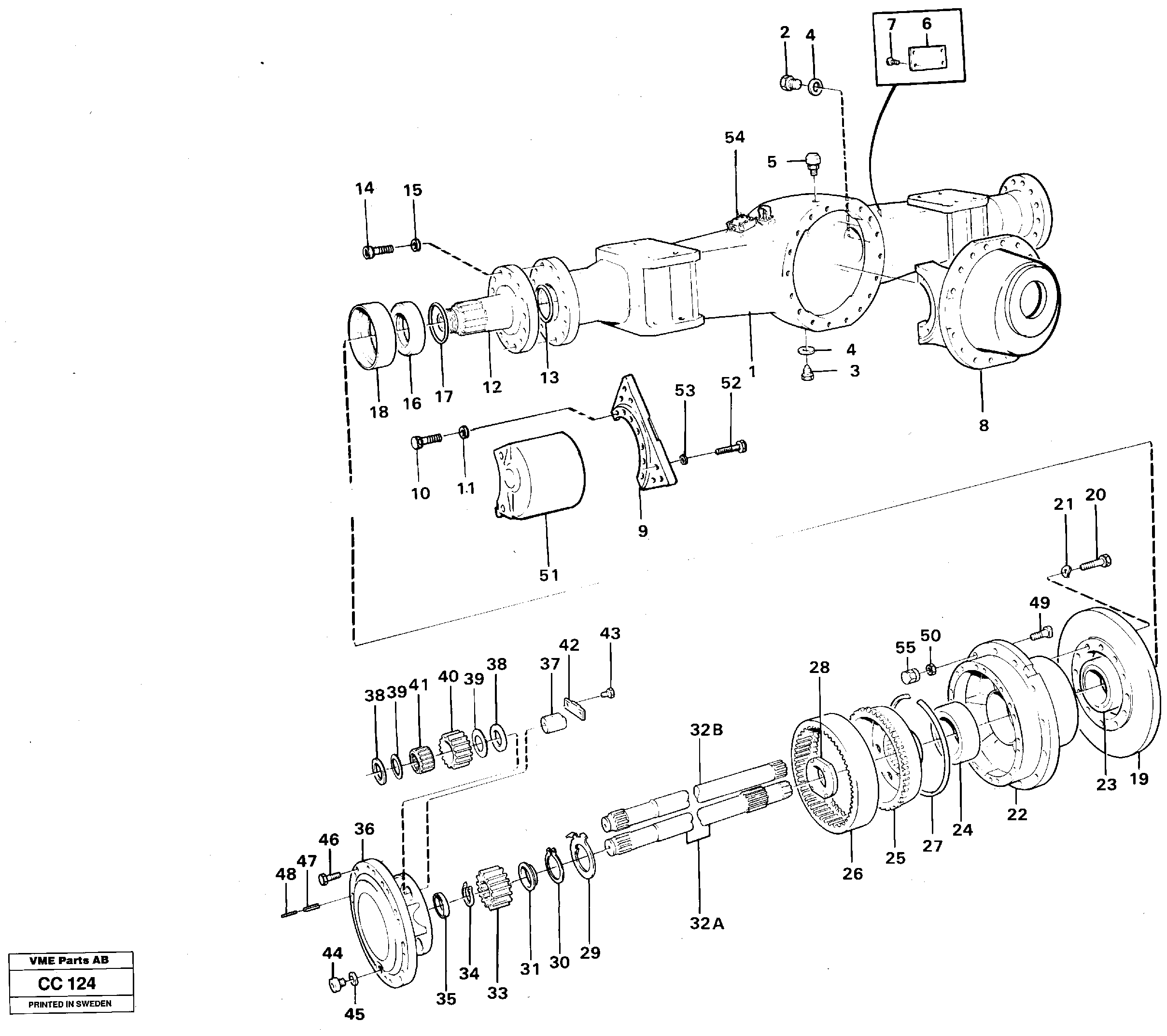 Схема запчастей Volvo EL70C - 5762 Передний ведущий мост EL70C VOLVO BM VOLVO BM EL70C