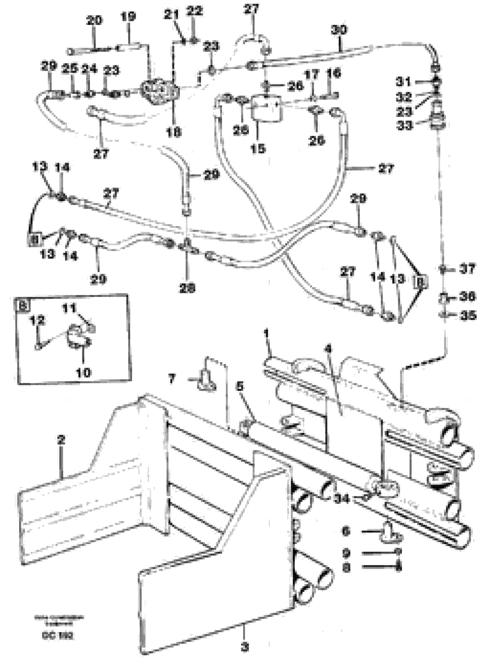 Схема запчастей Volvo EL70C - 40485 Hydraulic bale clamp ATTACHMENTS ATTACHMENTS WHEEL LOADERS GEN. - C