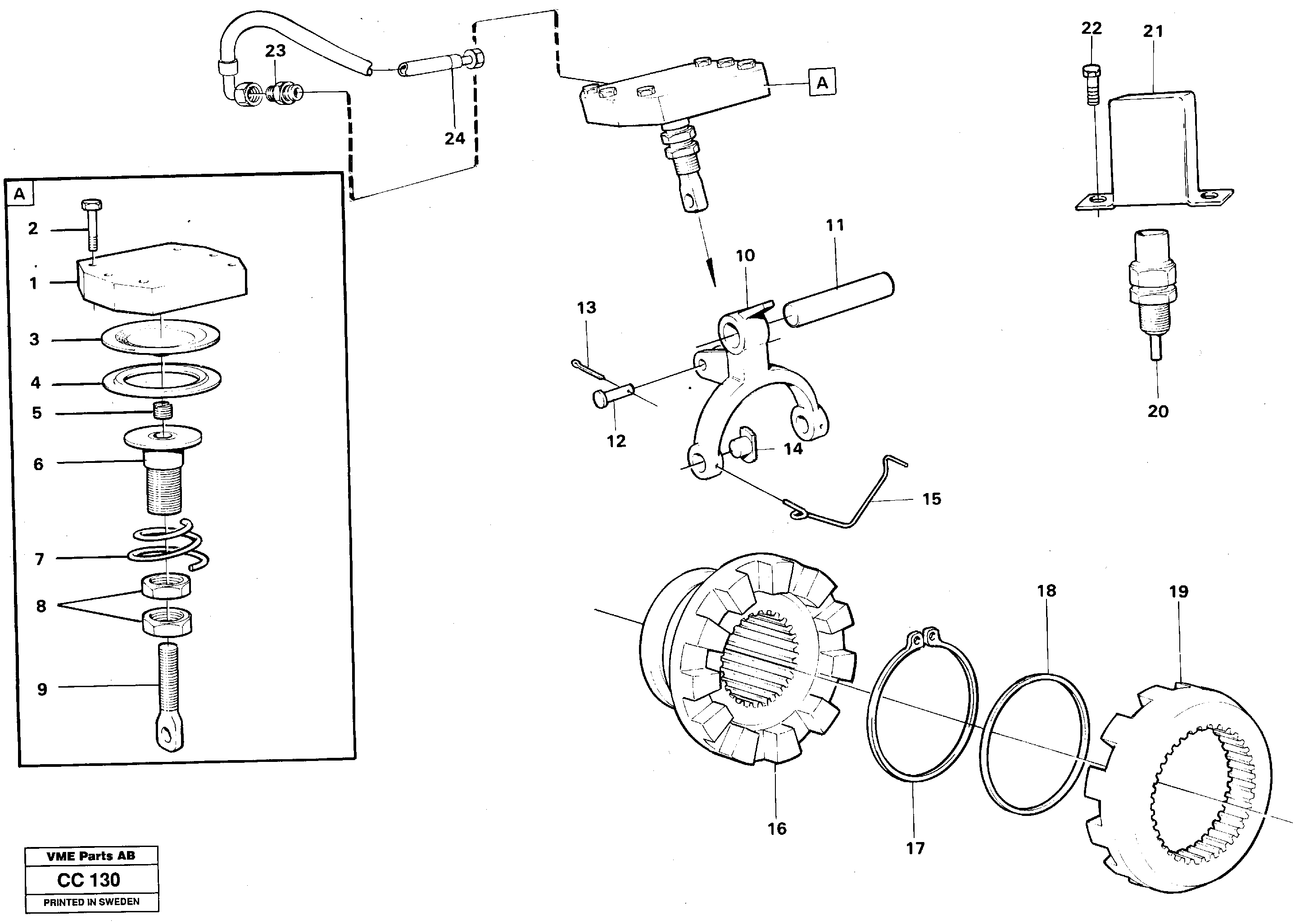 Схема запчастей Volvo EL70C - 22024 Differential lock EL70C VOLVO BM VOLVO BM EL70C