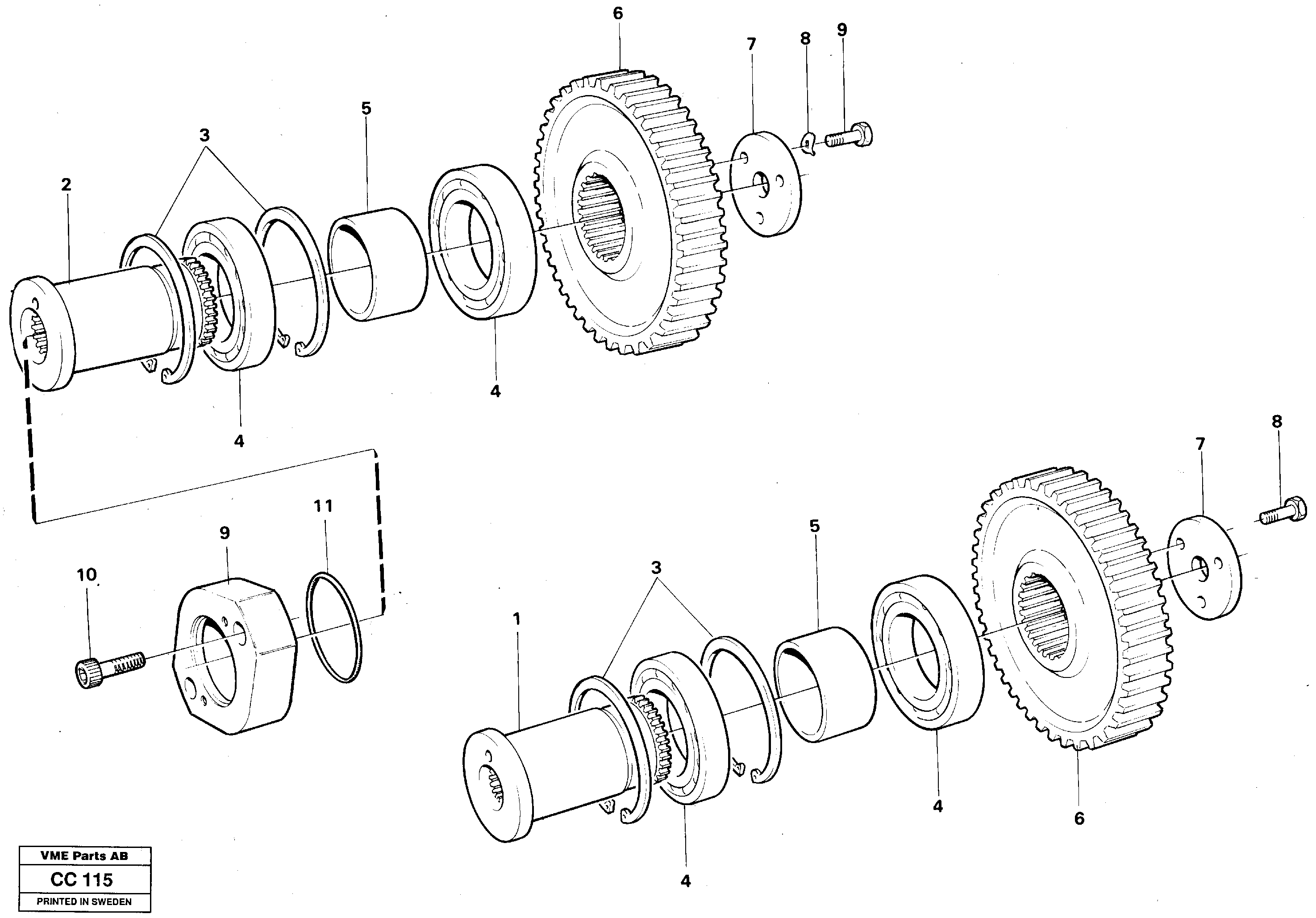 Схема запчастей Volvo EL70C - 22025 Pump drive EL70C VOLVO BM VOLVO BM EL70C