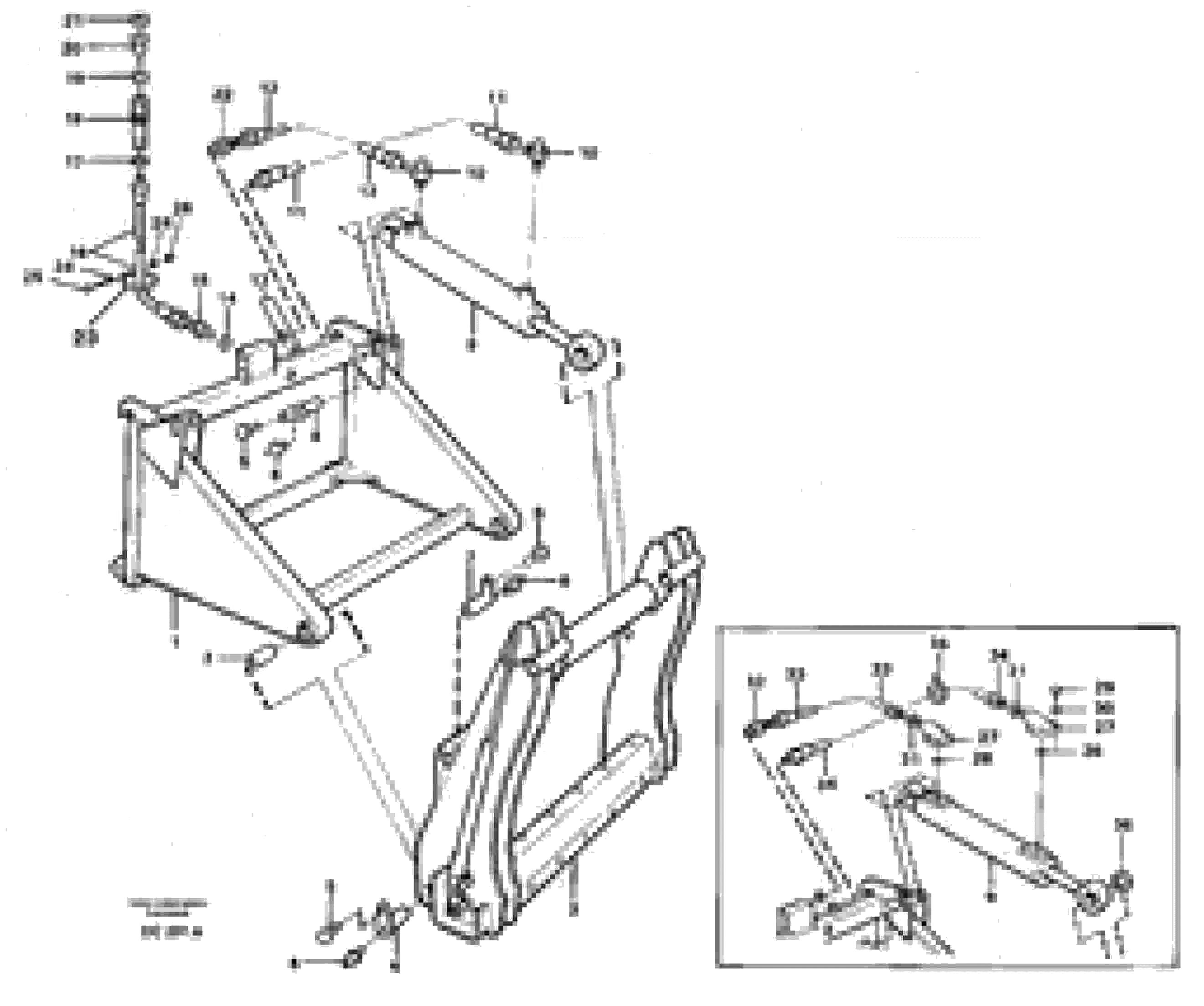 Схема запчастей Volvo EL70C - 40092 Hydraulically-operated jib extension ATTACHMENTS ATTACHMENTS WHEEL LOADERS GEN. - C