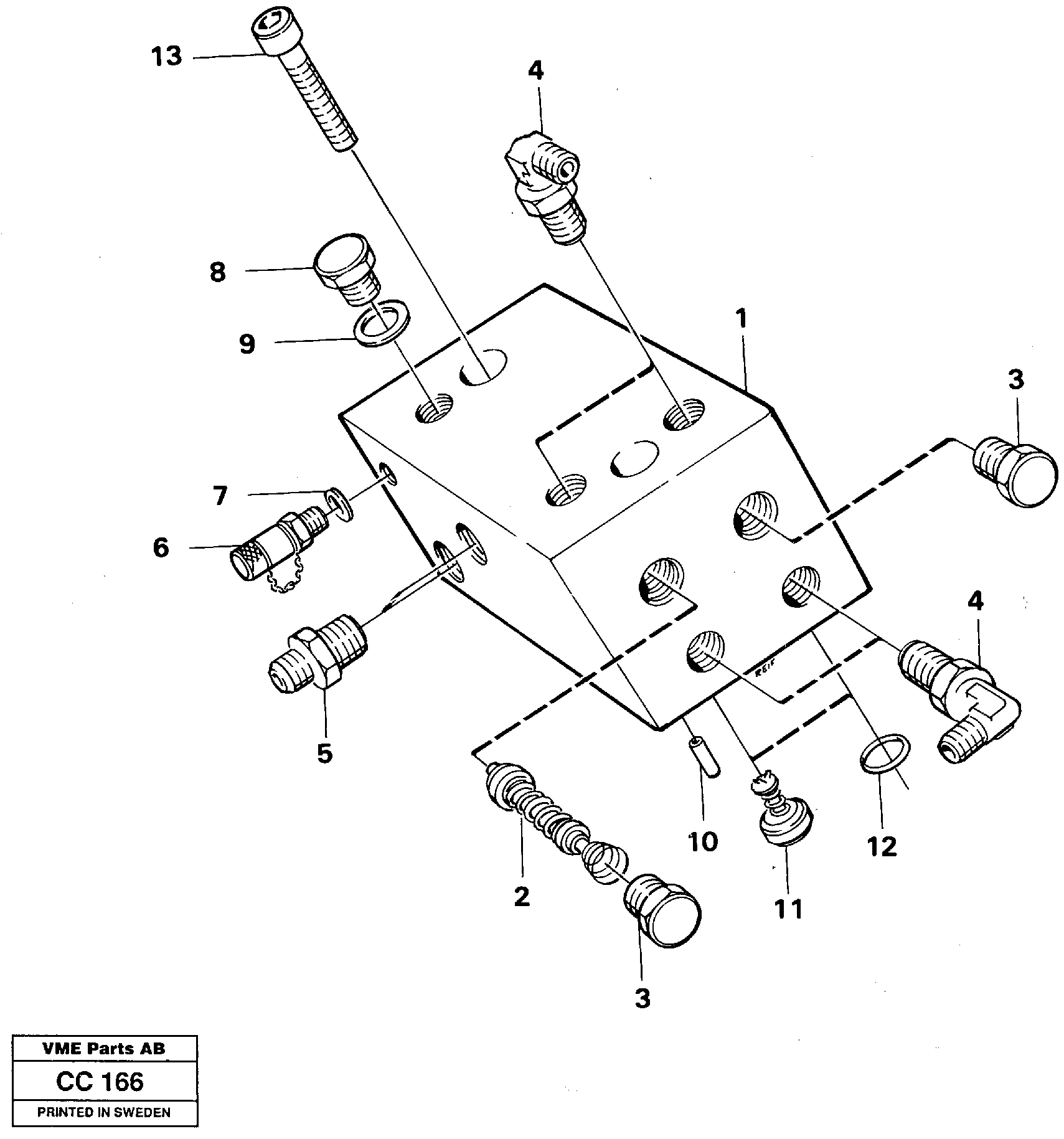 Схема запчастей Volvo EL70C - 92894 Valve housing EL70C VOLVO BM VOLVO BM EL70C