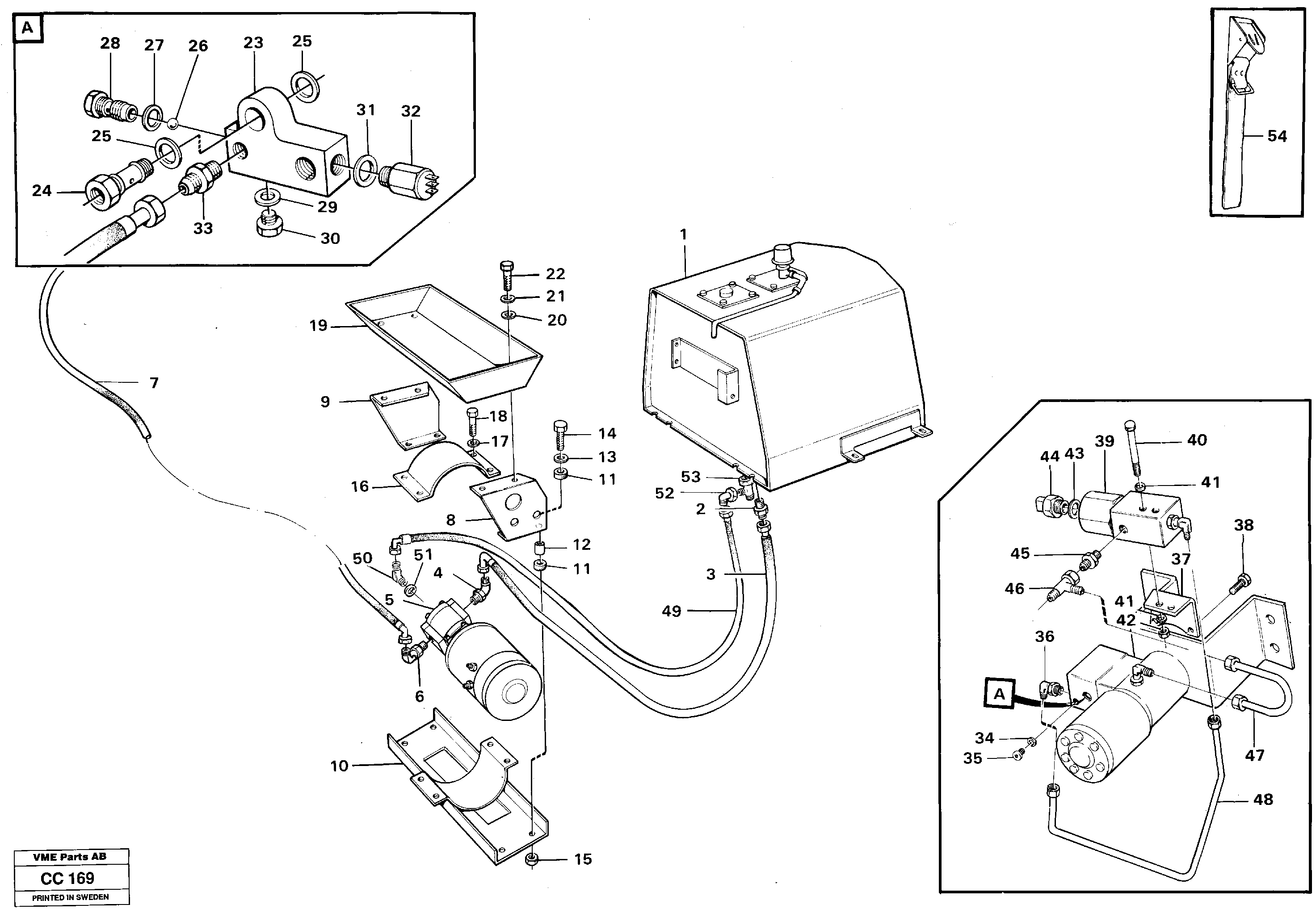 Схема запчастей Volvo EL70C - 34436 Auxiliary steering system EL70C VOLVO BM VOLVO BM EL70C