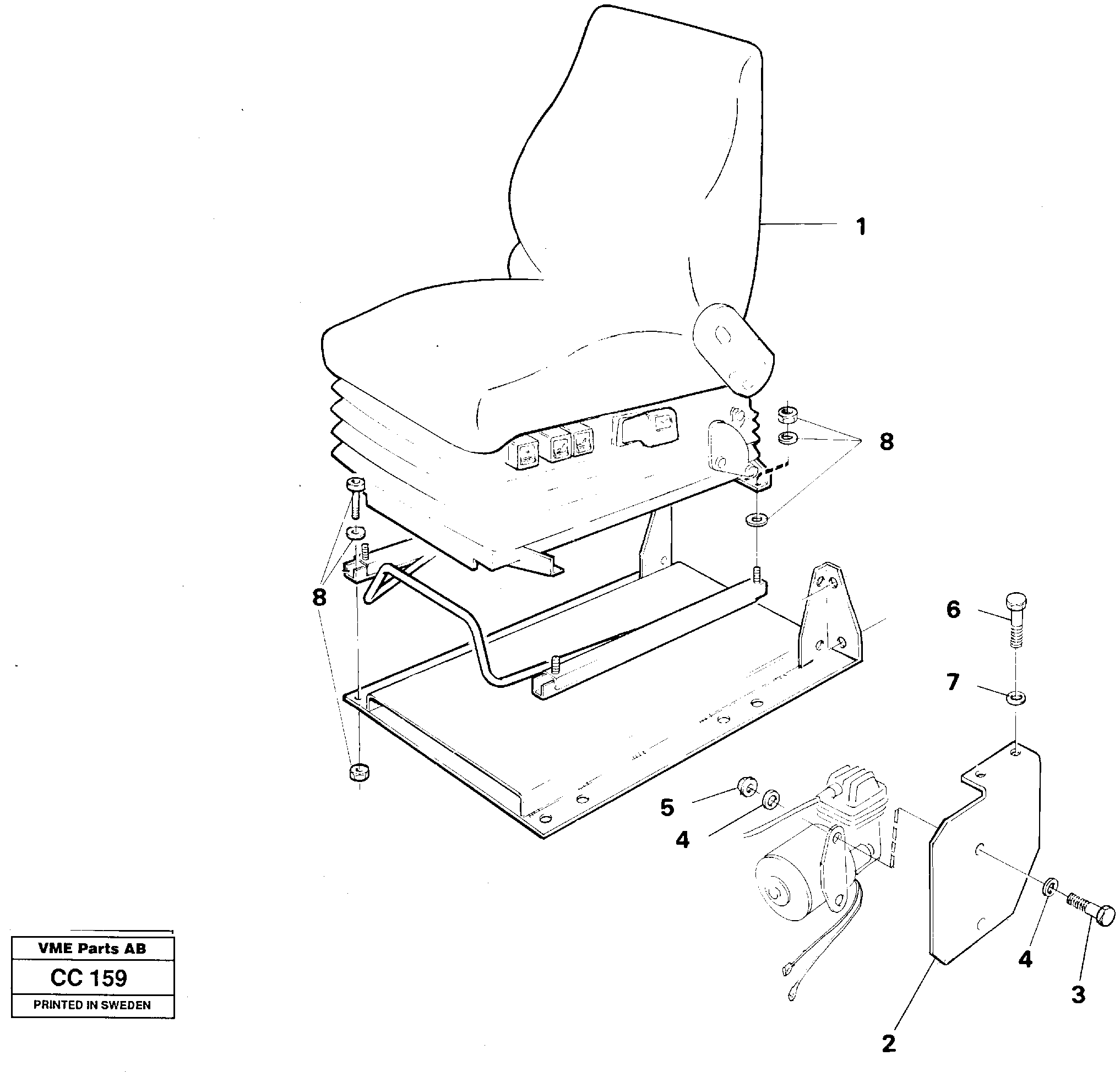 Схема запчастей Volvo EL70C - 56047 Drivers seat, air suspensioned Isri EL70C VOLVO BM VOLVO BM EL70C