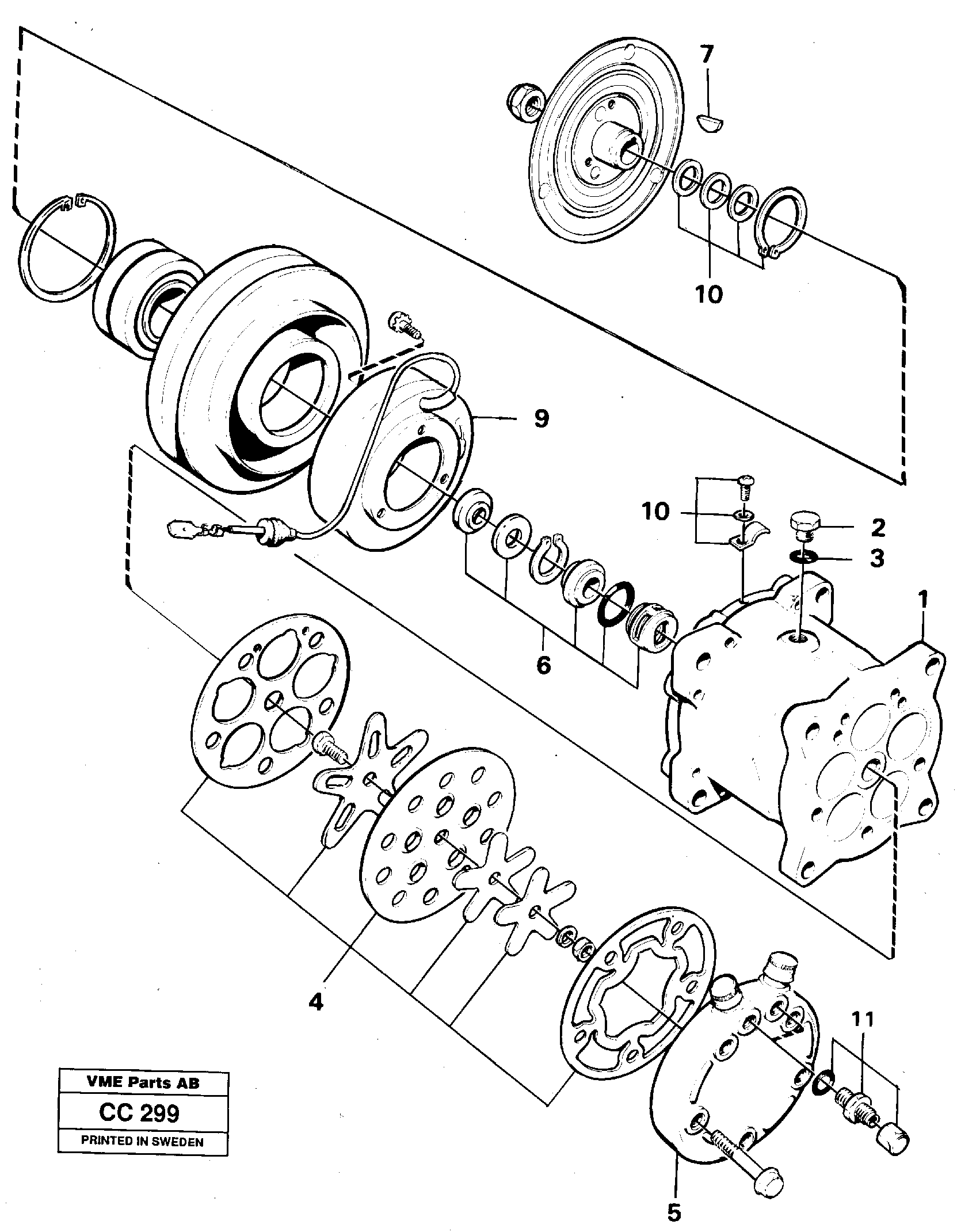 Схема запчастей Volvo EL70C - 14580 Air compressor EL70C VOLVO BM VOLVO BM EL70C