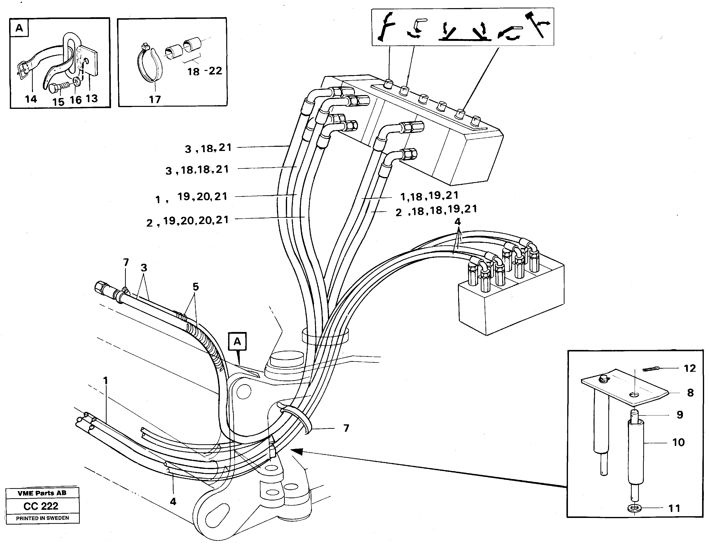 Схема запчастей Volvo EL70C - 28725 Hydraulic system, excavator EL70C VOLVO BM VOLVO BM EL70C