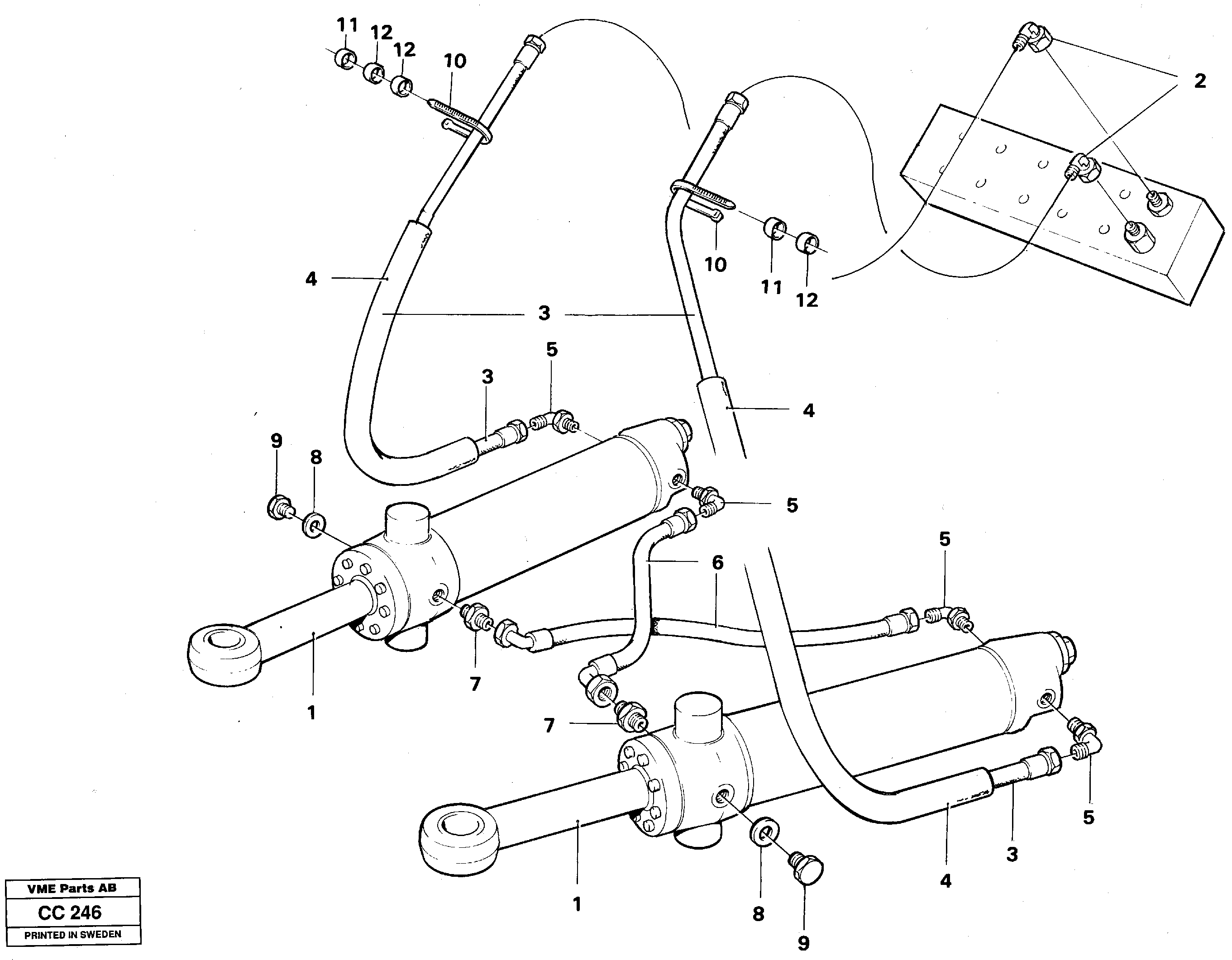 Схема запчастей Volvo EL70C - 28728 Hydraulic system slewing post EL70C VOLVO BM VOLVO BM EL70C