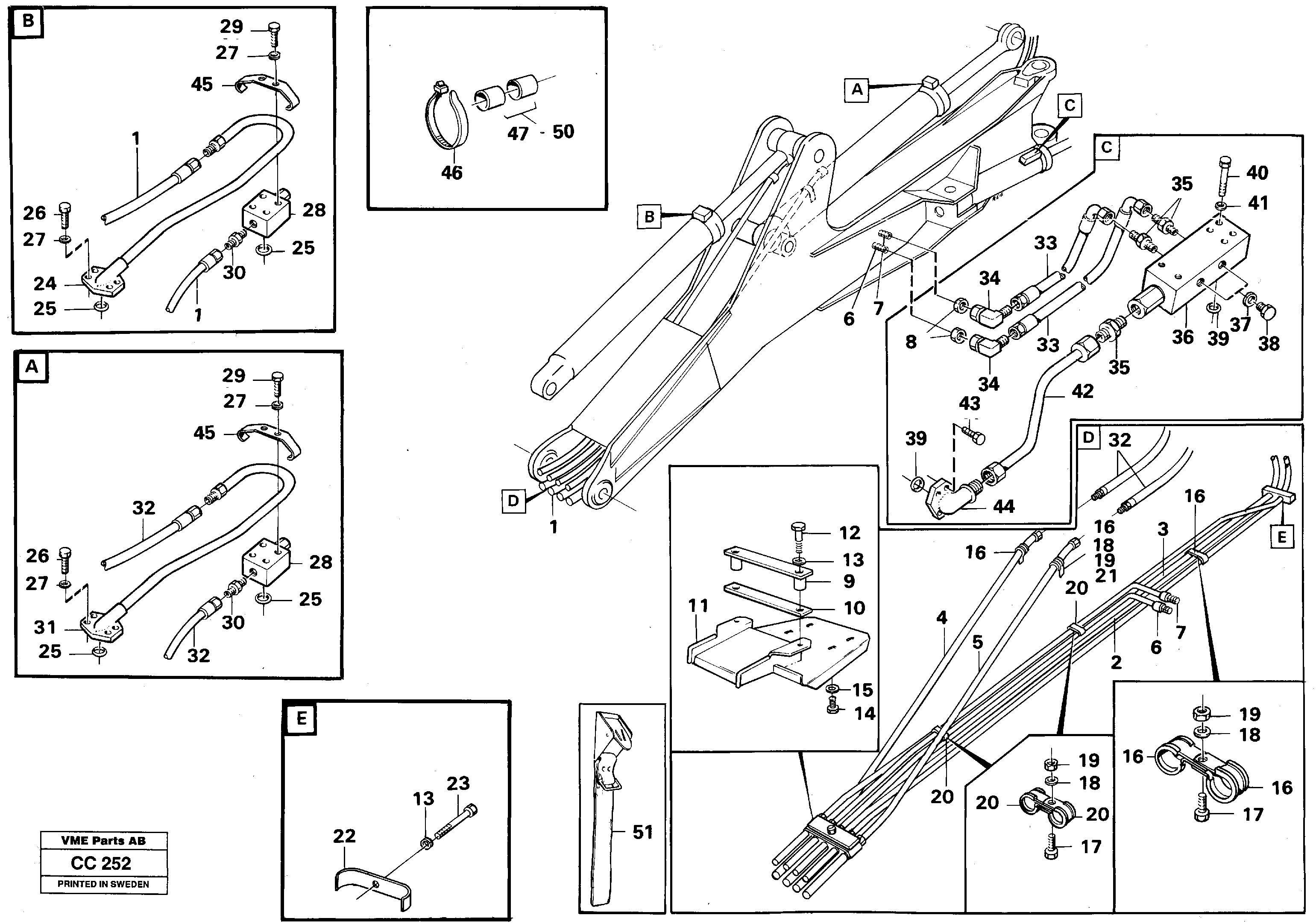 Схема запчастей Volvo EL70C - 55306 Hydraulic system, excavator beam EL70C VOLVO BM VOLVO BM EL70C