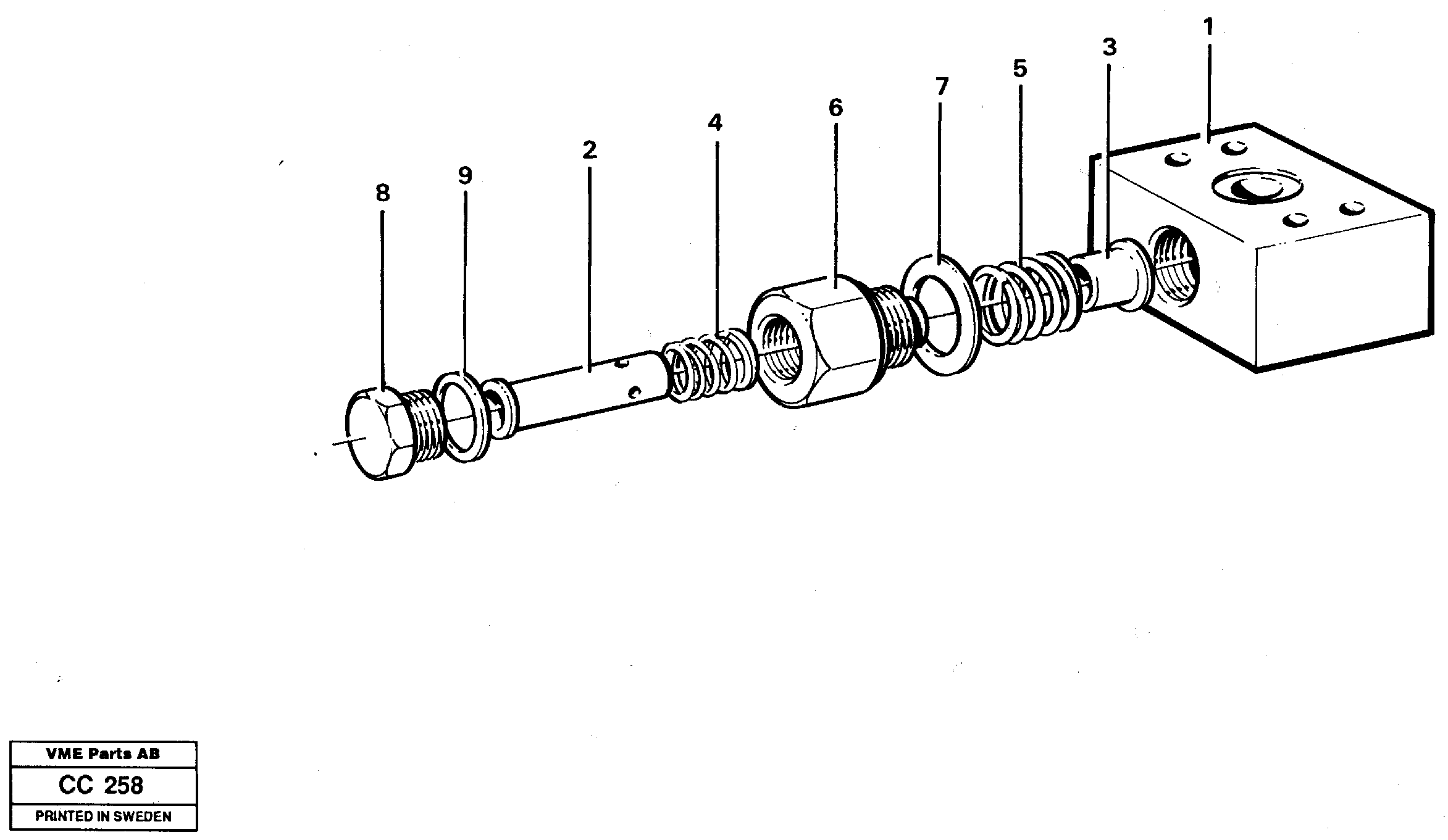 Схема запчастей Volvo EL70C - 14609 Valve, circuit body and return valve EL70C VOLVO BM VOLVO BM EL70C