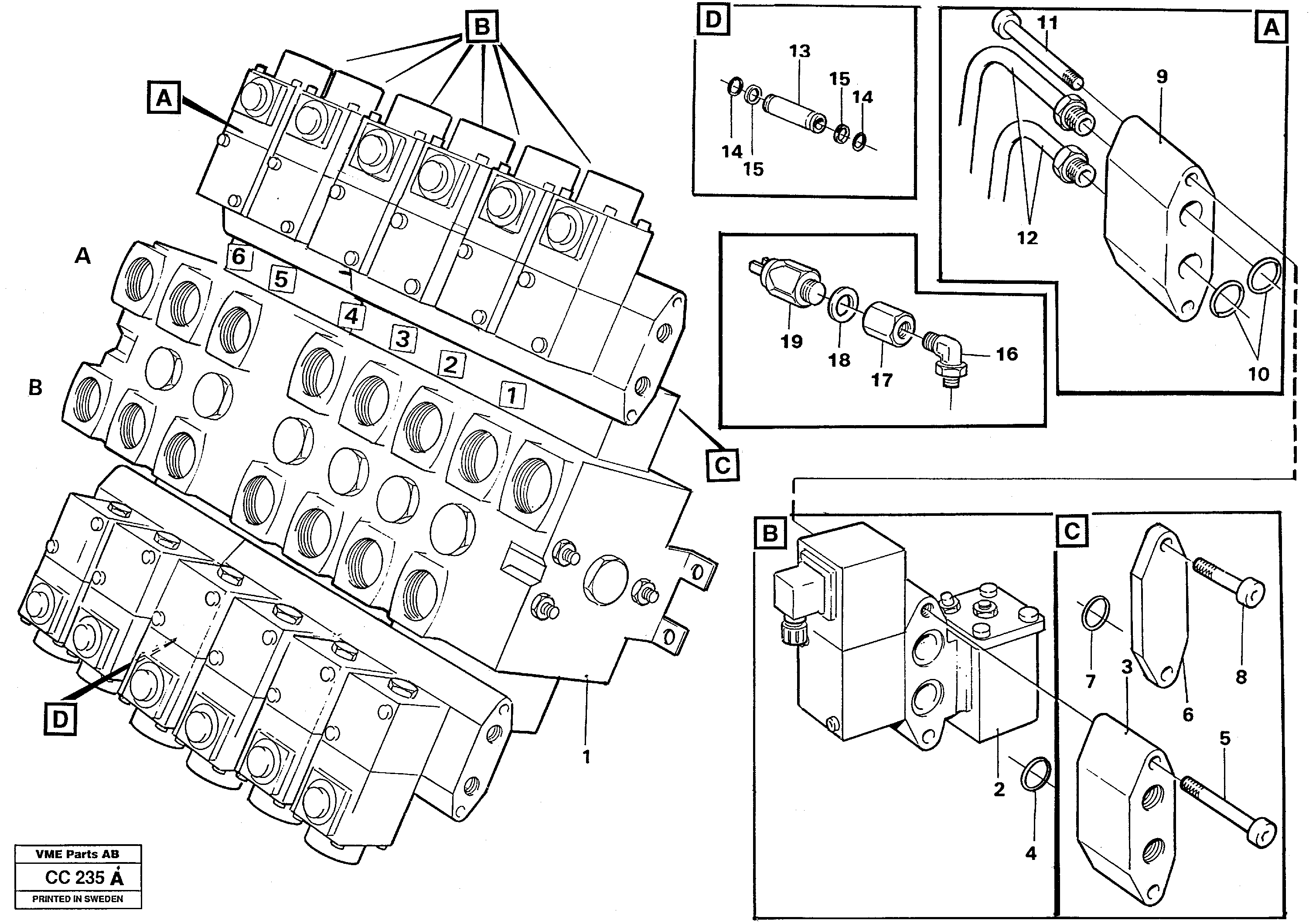 Схема запчастей Volvo EL70C - 21356 Hydraulic valve excavator unit EL70C VOLVO BM VOLVO BM EL70C